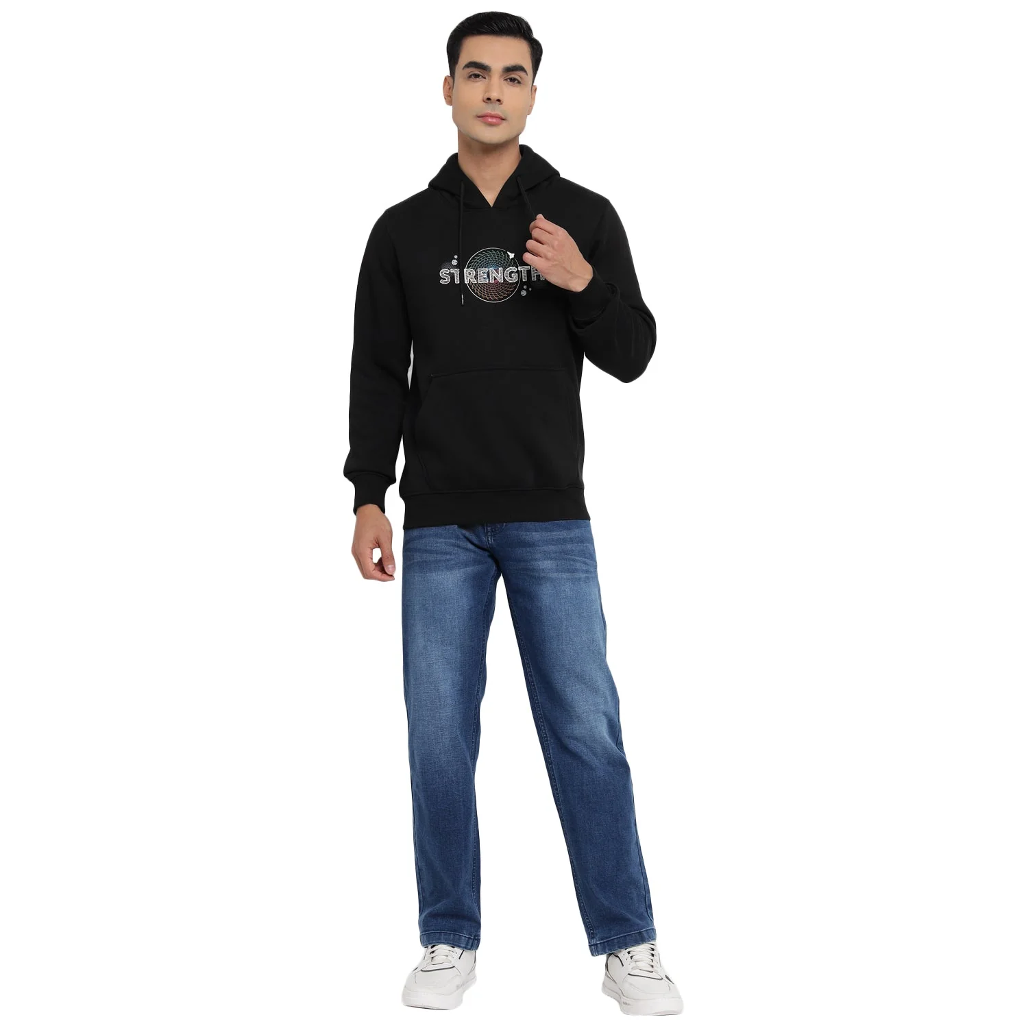 Red Chief Black Sweatshirt for Men 8310214 001 - Image 3