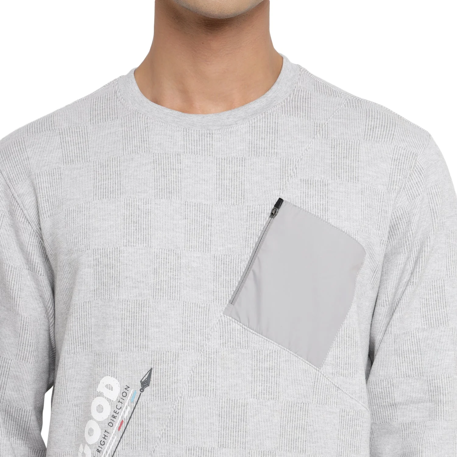 Red Chief Grey Milange Sweatshirt for Men 8310217 G00378 - Image 4