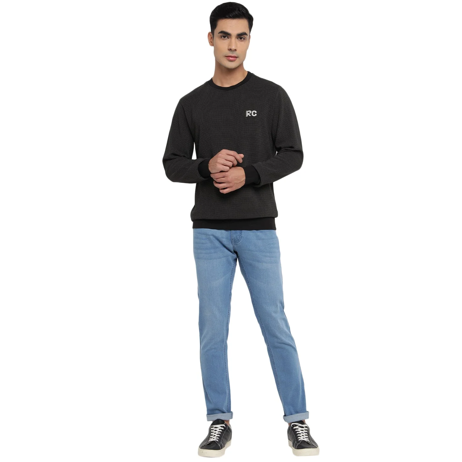 Red Chief Grey/Black Sweatshirt for Men 8310219 865 - Image 3