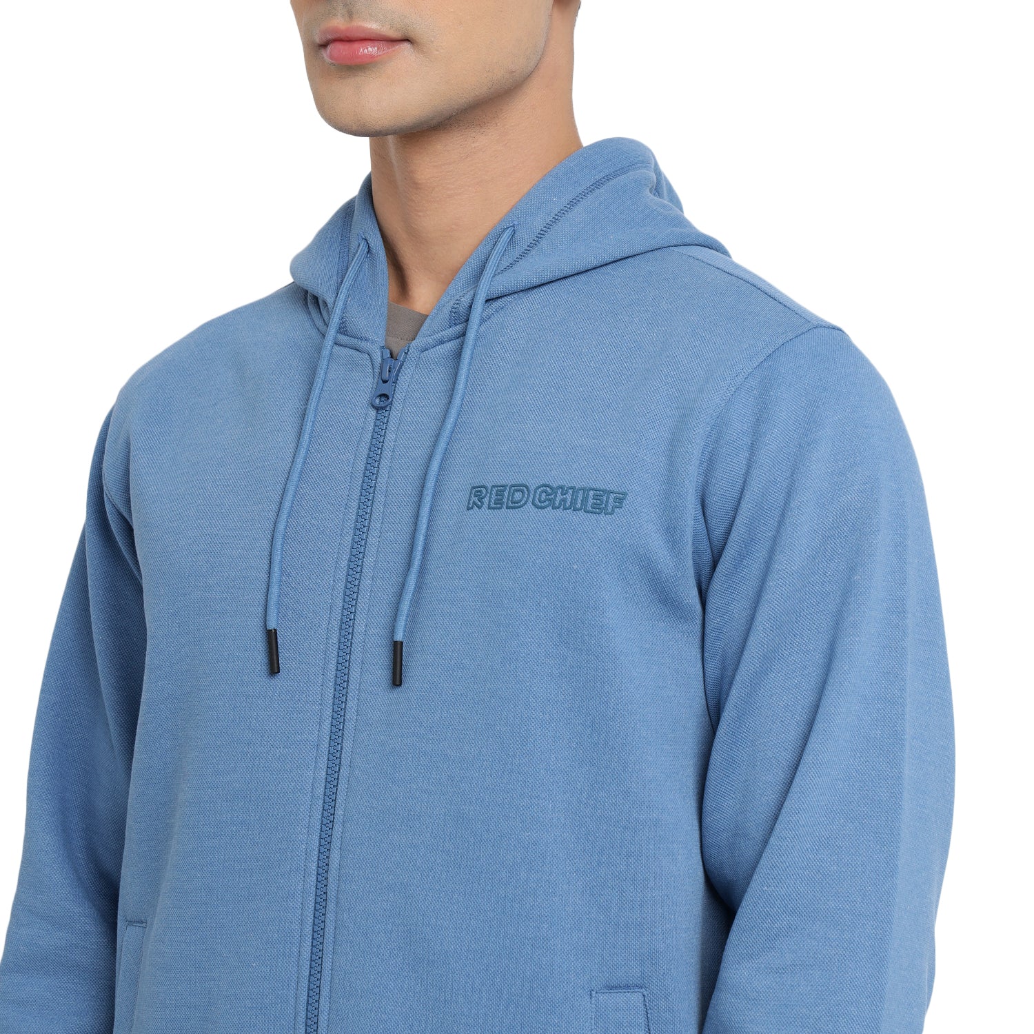 Red Chief Blue Melange Sweatshirt for Men 8310221 FG22 - Image 5