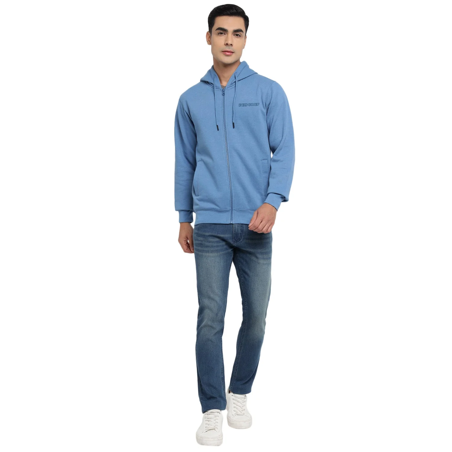 Red Chief Blue Melange Sweatshirt for Men 8310221 FG22 - Image 8