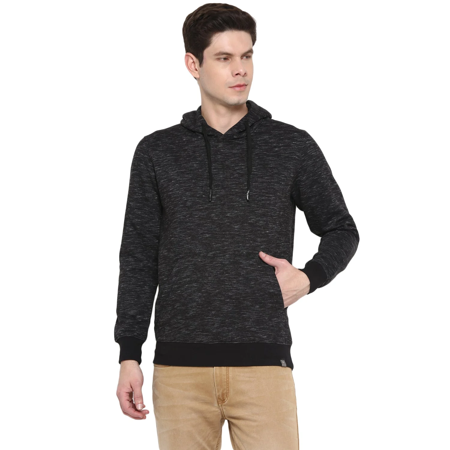 Red Chief Jet Black Texture Sweatshirt for Men O8310007 G0021