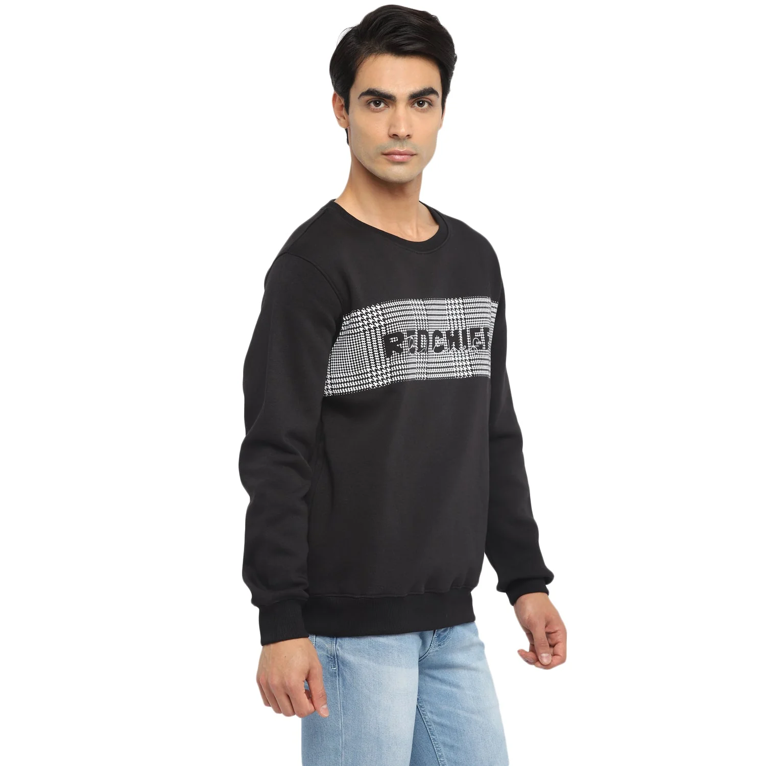 Red Chief Black Solid Sweatshirt for Men O8310019 001 - Image 6