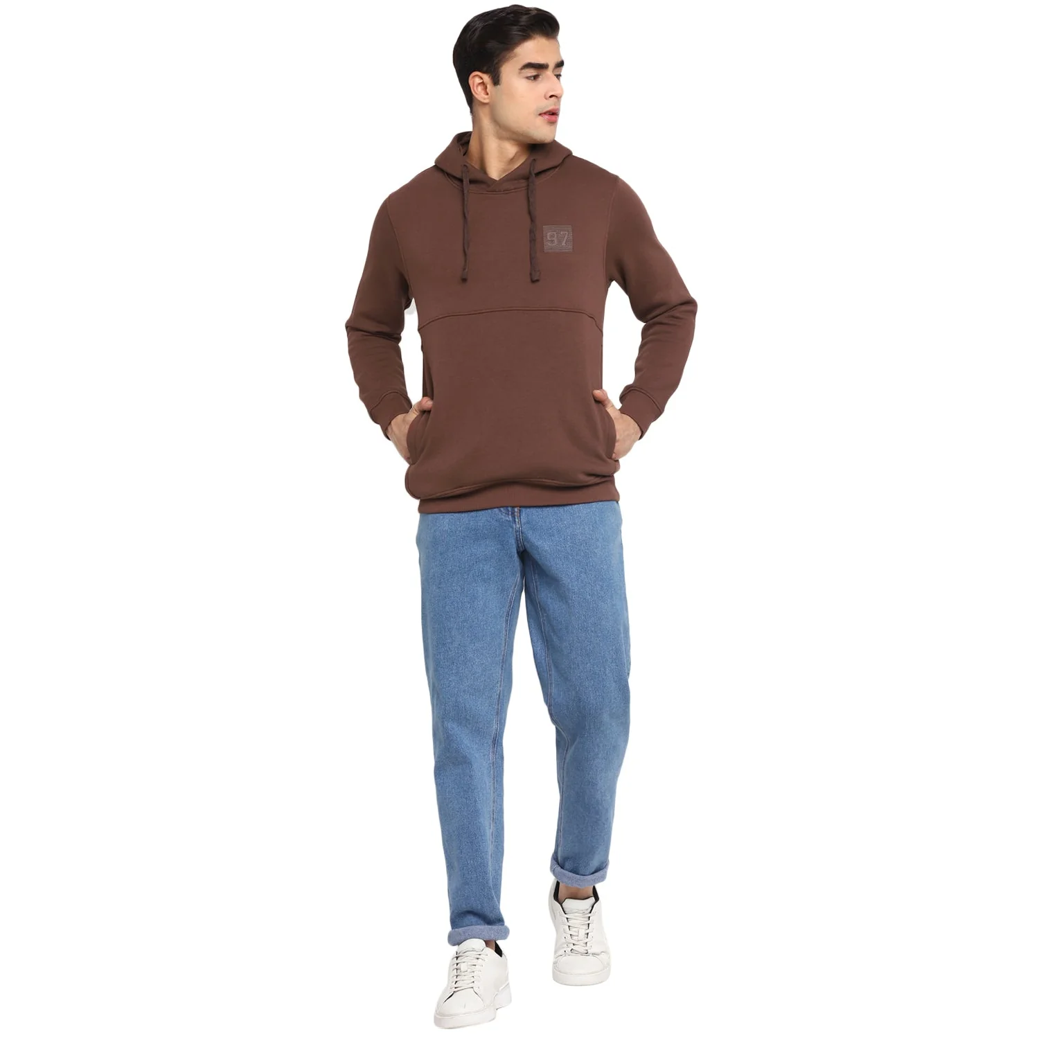 Red Chief Brown Solid Sweatshirt for Men O8310020 003 - Image 3