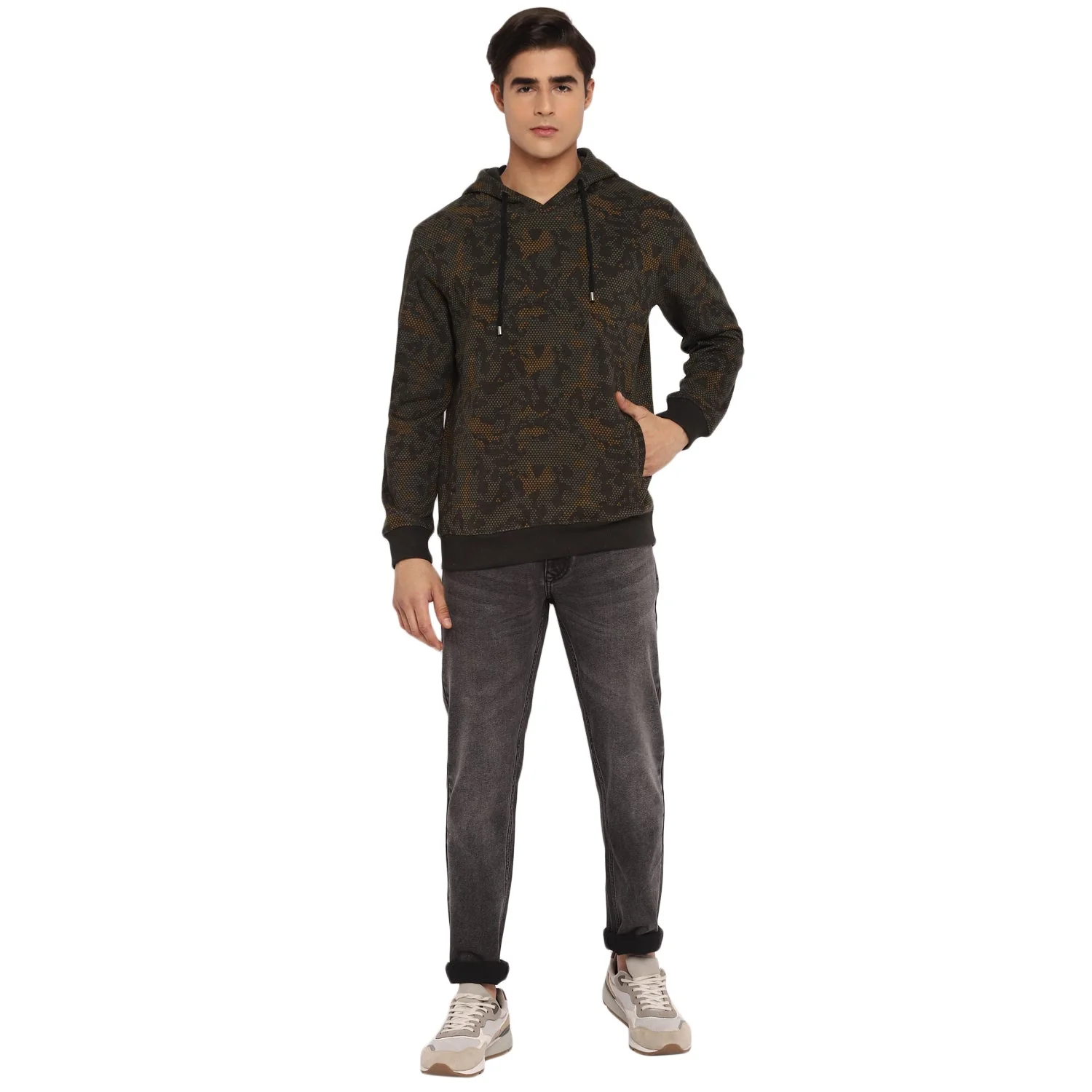 Red Chief Olive Solid Sweatshirt for Men O8310021 124 - Image 3