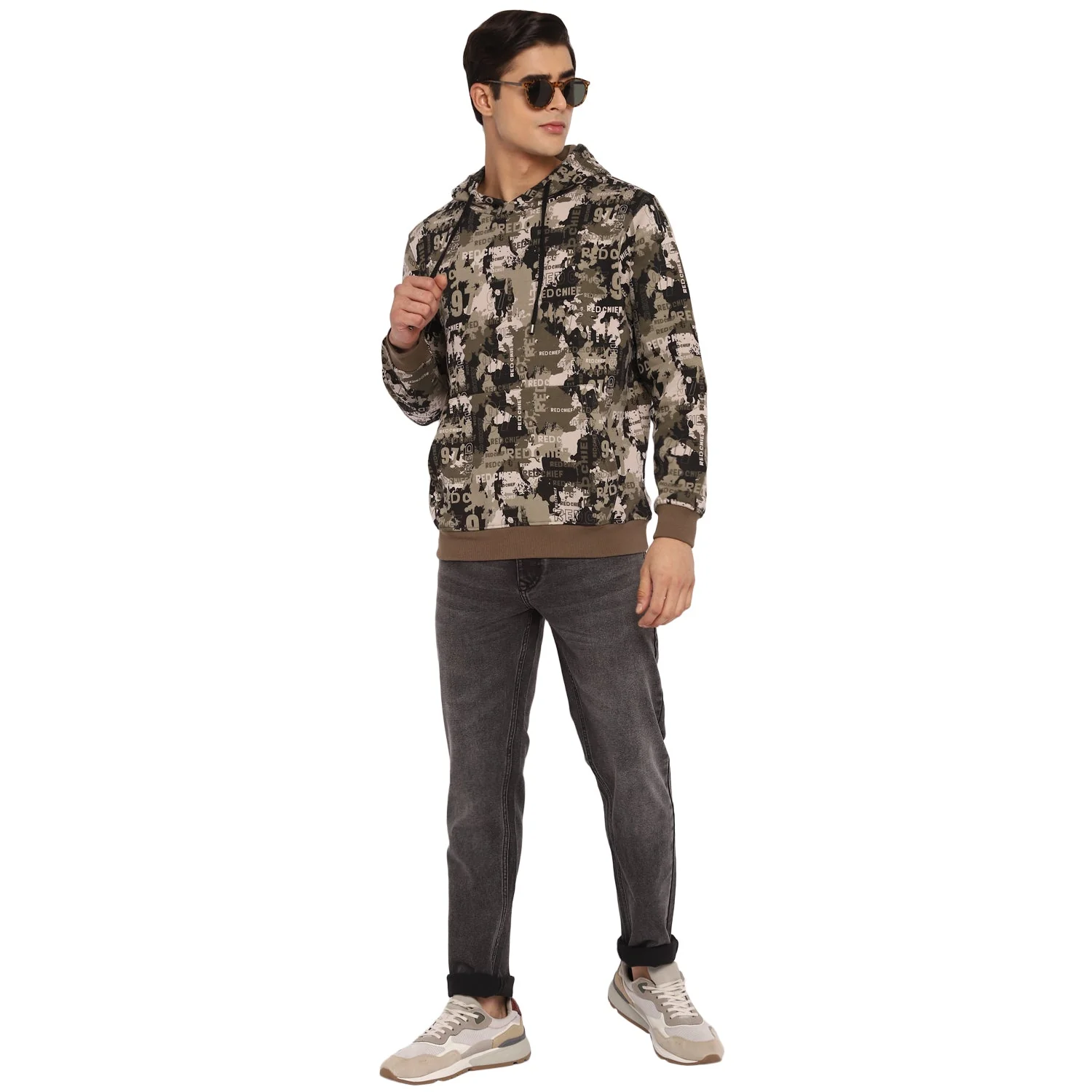 Red Chief Olive Solid Sweatshirt for Men O8310022 G0044 - Image 2