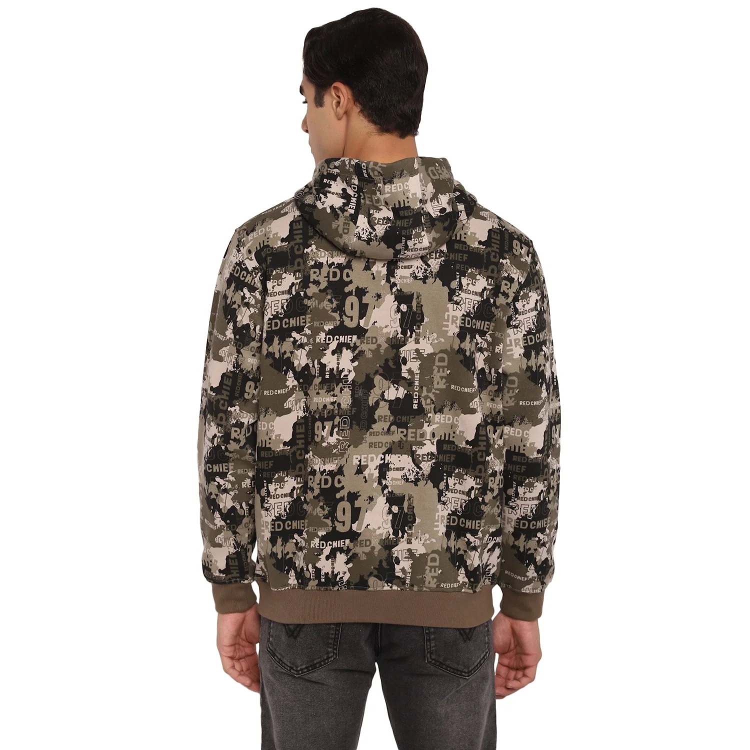 Red Chief Olive Solid Sweatshirt for Men O8310022 G0044 - Image 4