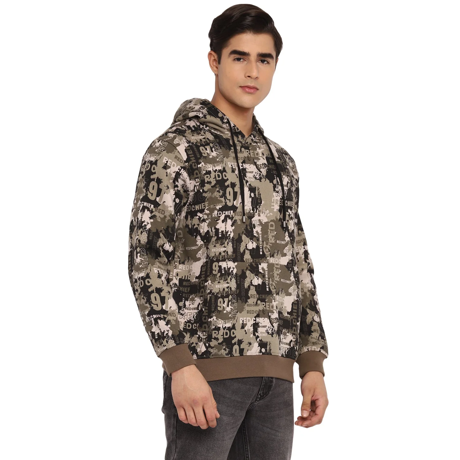 Red Chief Olive Solid Sweatshirt for Men O8310022 G0044 - Image 6