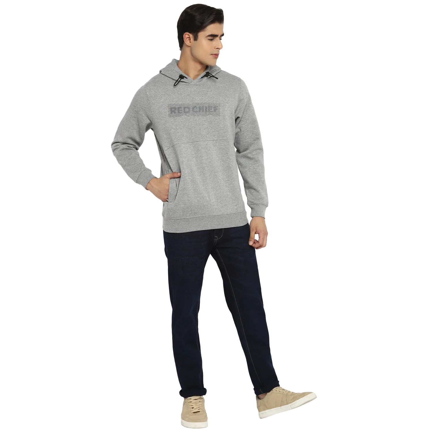 Red Chief Gray Solid Sweatshirt for Men O8310024 005 - Image 3