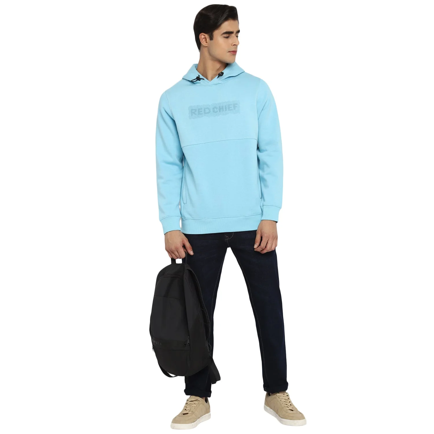 Red Chief Sky Blue Solid Sweatshirt for Men O8310024 060 - Image 2