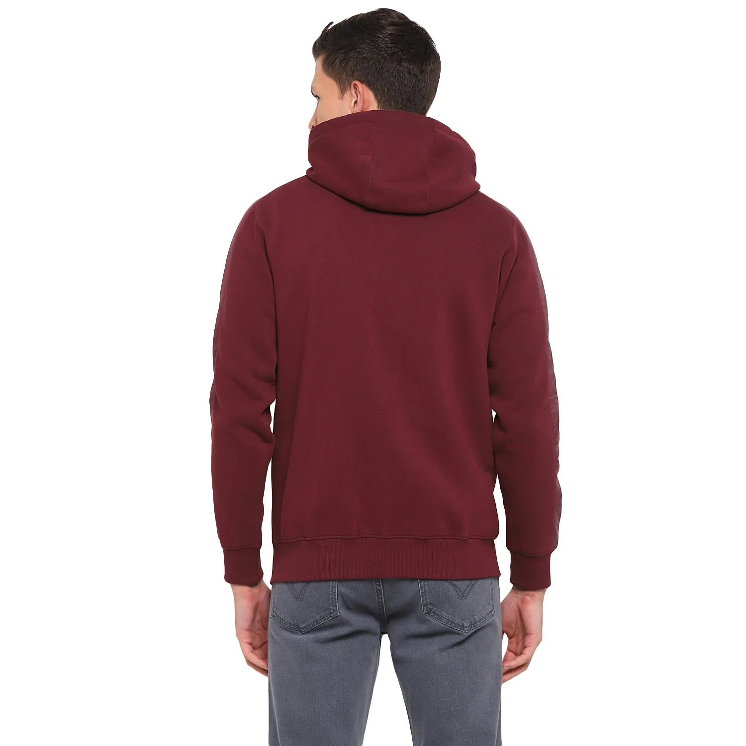 Red Chief Maroon Solid Sweatshirt for Men O8310025 376 - Image 4
