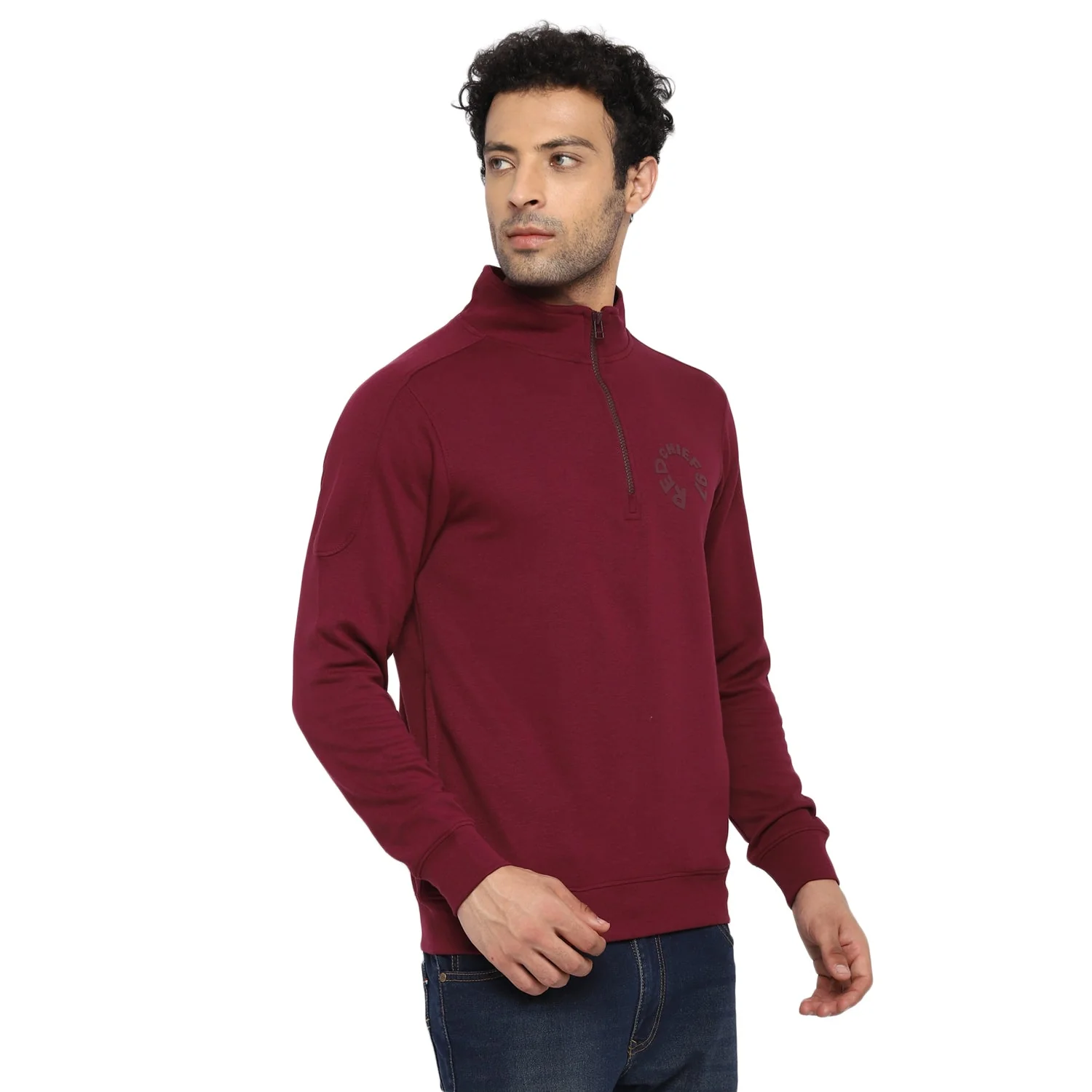Red Chief Maroon Solid Sweatshirt for Men O8310026 376 - Image 6