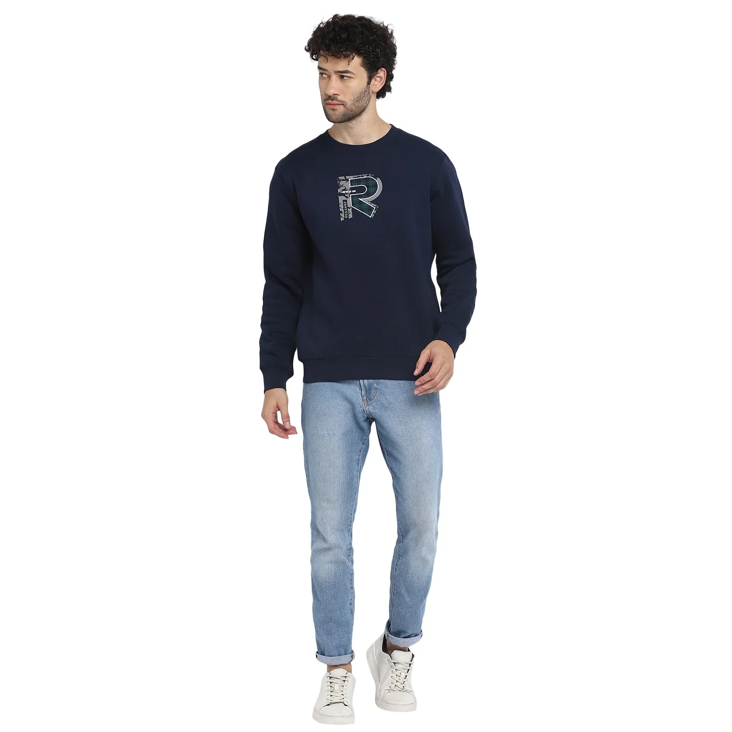 Red Chief Navy Solid Sweatshirt for Men O8310048 156 - Image 2