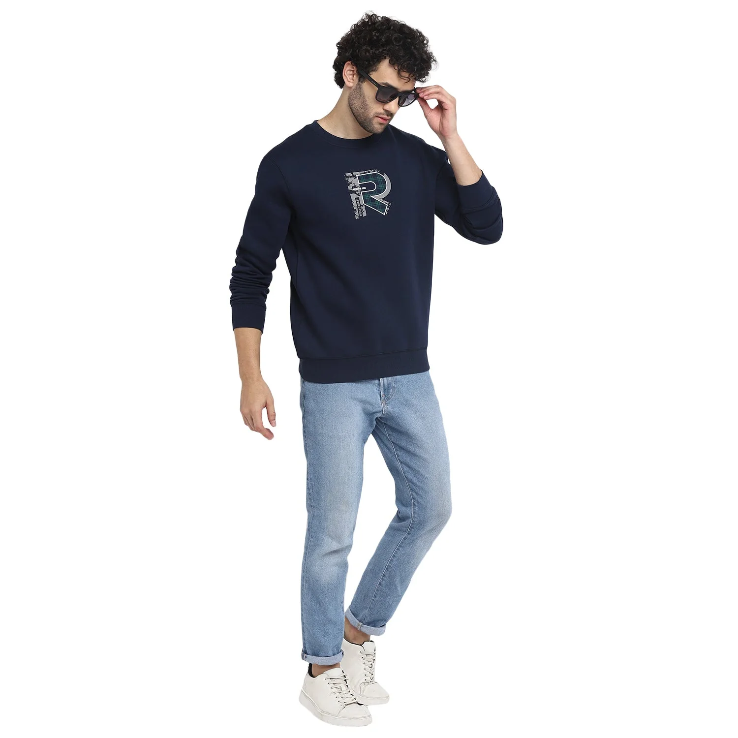 Red Chief Navy Solid Sweatshirt for Men O8310048 156 - Image 3