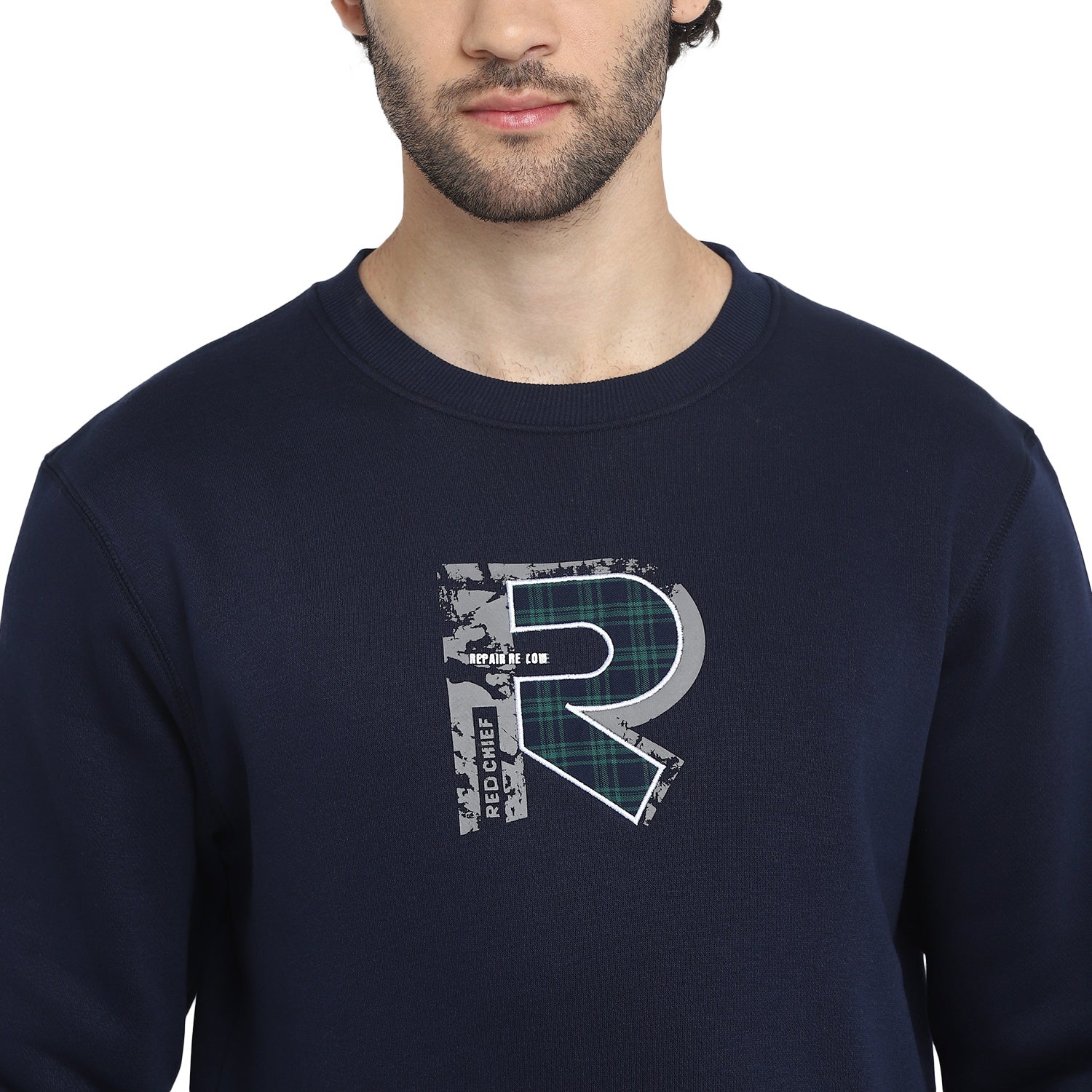 Red Chief Navy Solid Sweatshirt for Men O8310048 156 - Image 7