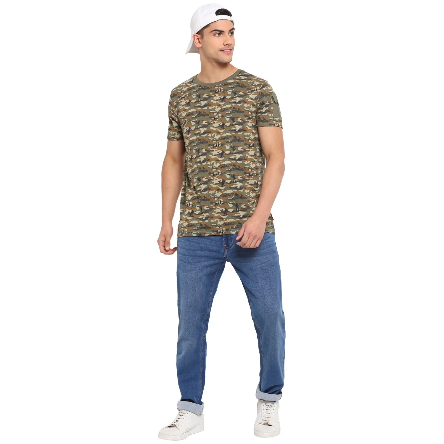 Red Chief Olive Camo T-Shirt for Men 8220249 124 - Image 2