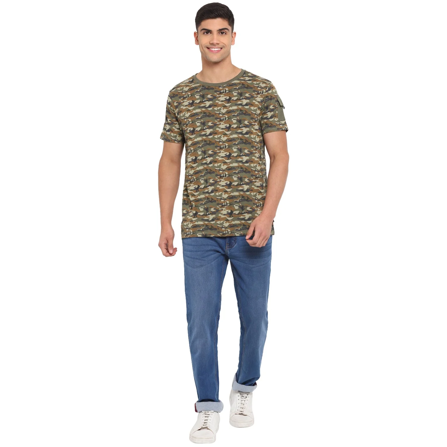 Red Chief Olive Camo T-Shirt for Men 8220249 124 - Image 3