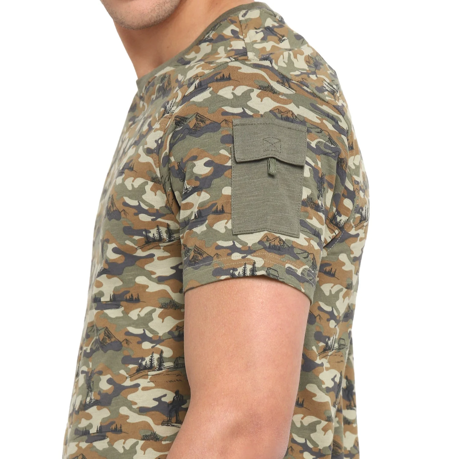 Red Chief Olive Camo T-Shirt for Men 8220249 124 - Image 8