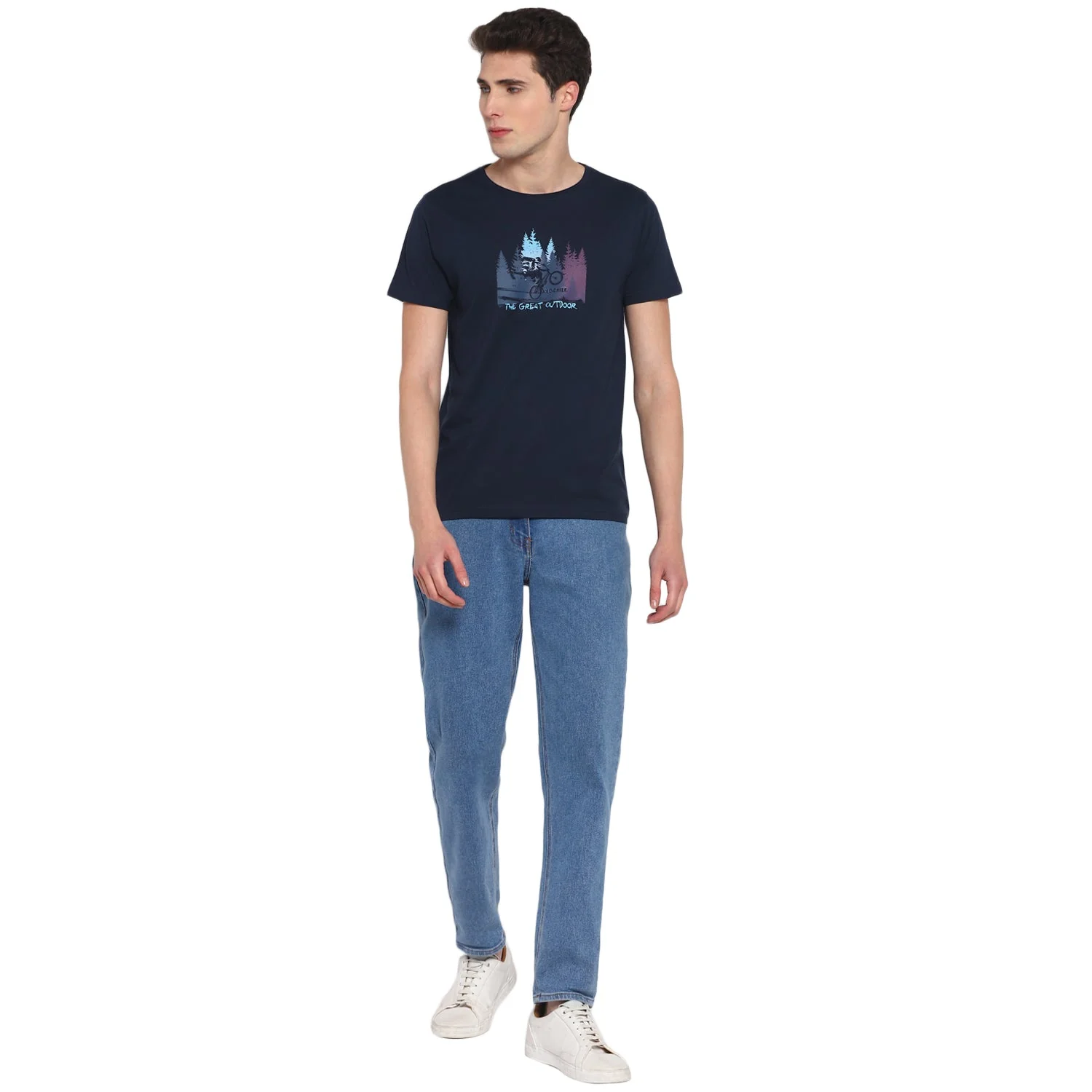 Red Chief Navy Printed T-Shirt for Men 8220253 156 - Image 3