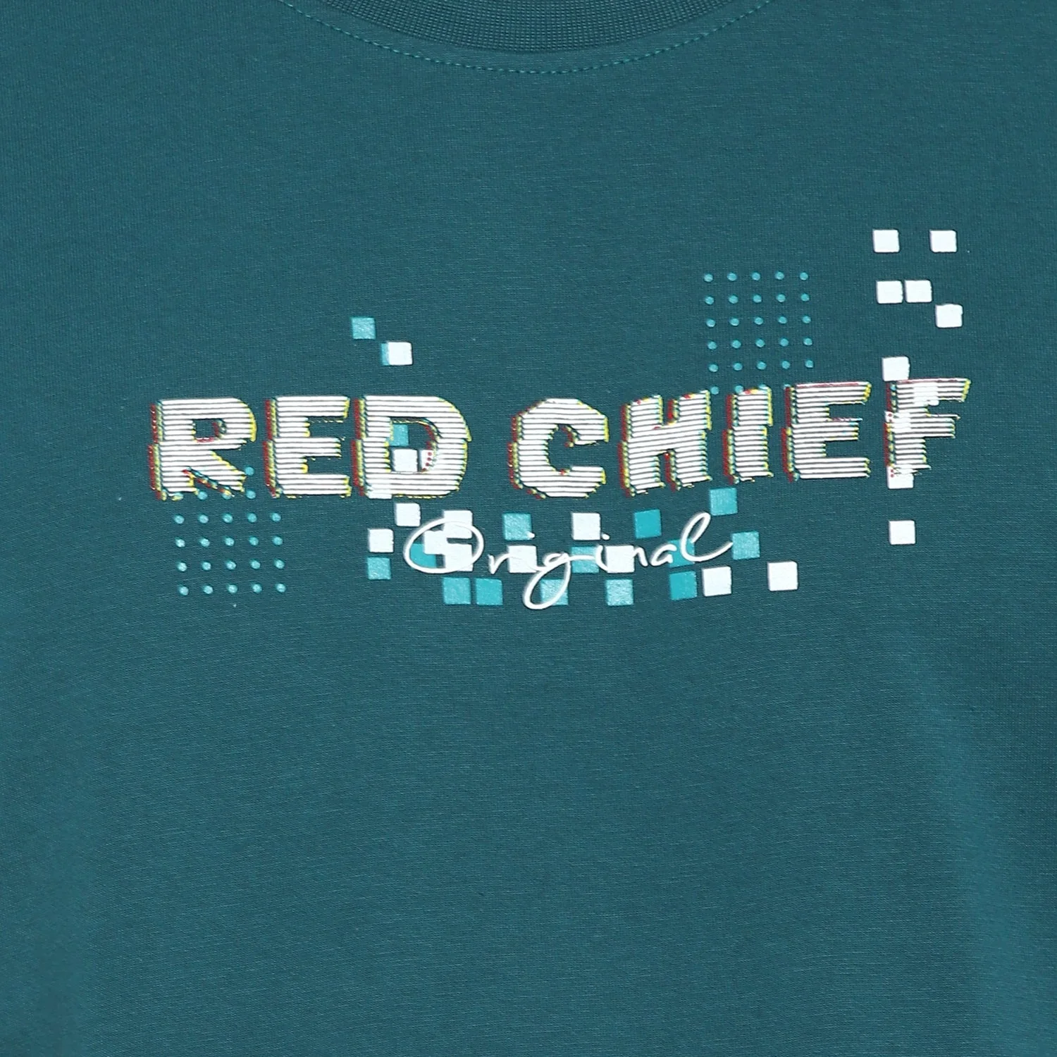 Red Chief Teal Solid T-Shirt for Men O-8220040 FG05 - Image 8