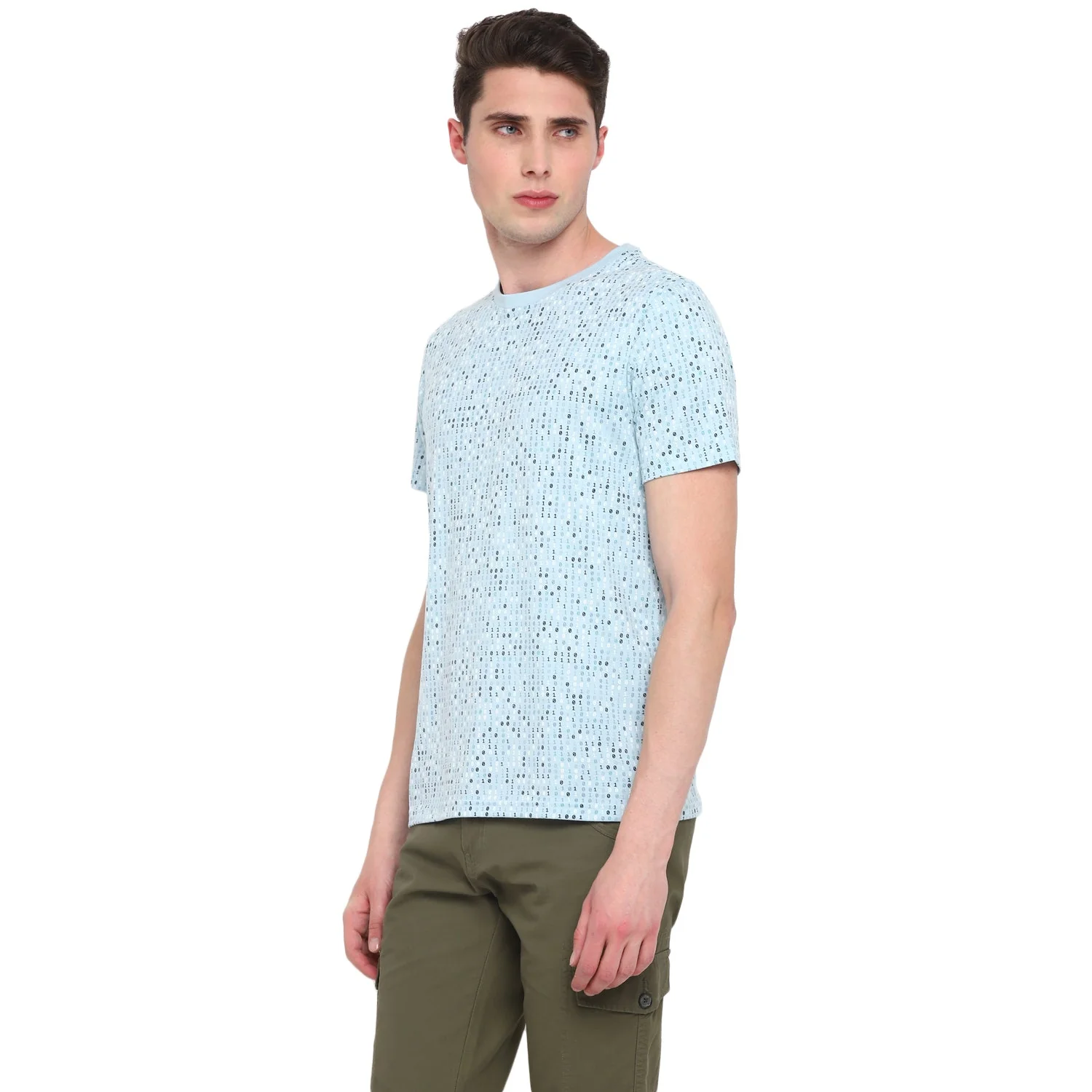 Red Chief Light Blue Aop Printed T-Shirt for Men O-8220041 081 - Image 5