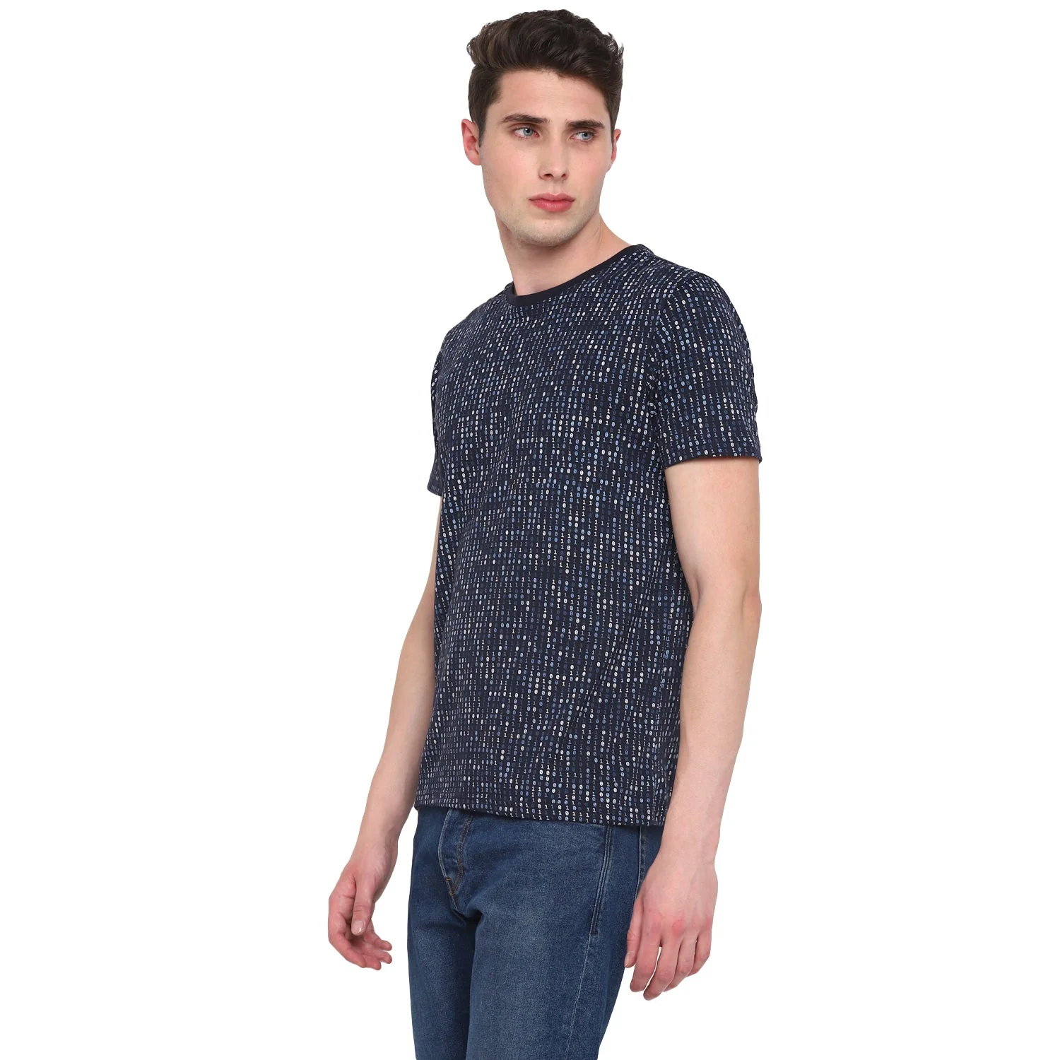 Red Chief Navy Aop Printed T-Shirt for Men O-8220041 156 - Image 5