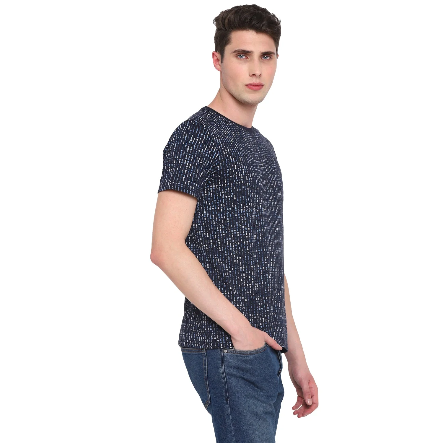 Red Chief Navy Aop Printed T-Shirt for Men O-8220041 156 - Image 6