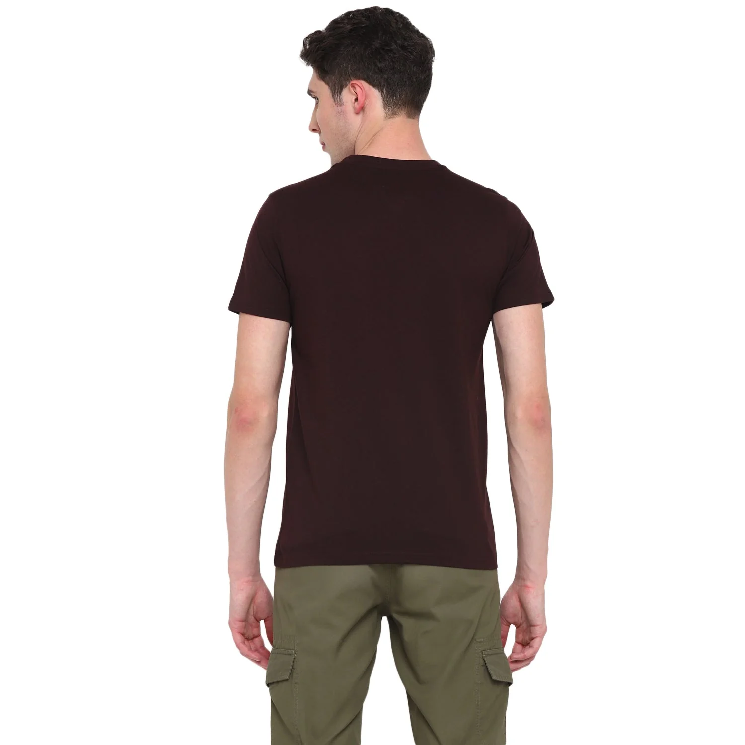 Red Chief Brown Solid T-Shirt for Men O-8220042 003 - Image 4