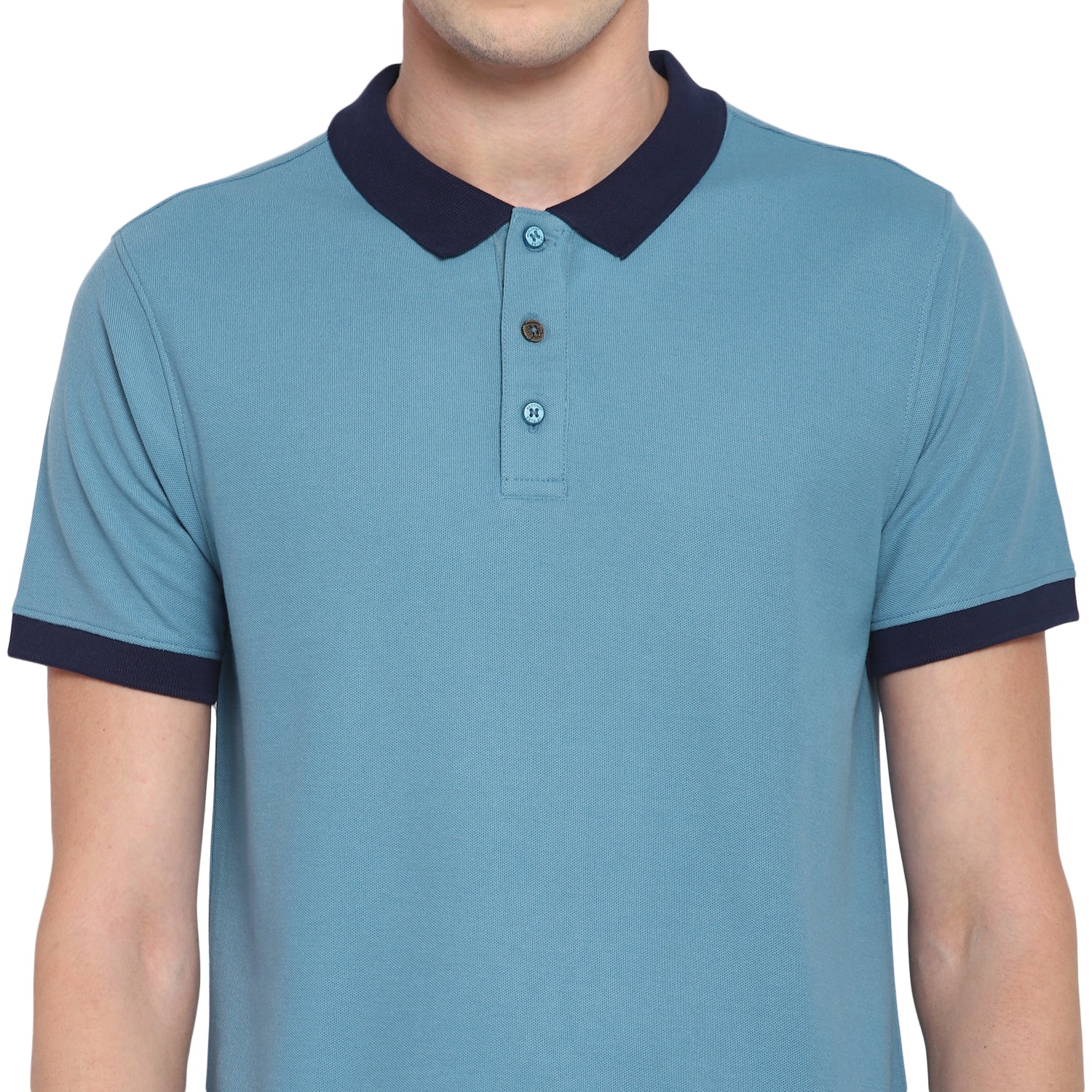 Red Chief Blue Solid T-Shirt for Men O-8220046 002 - Image 7