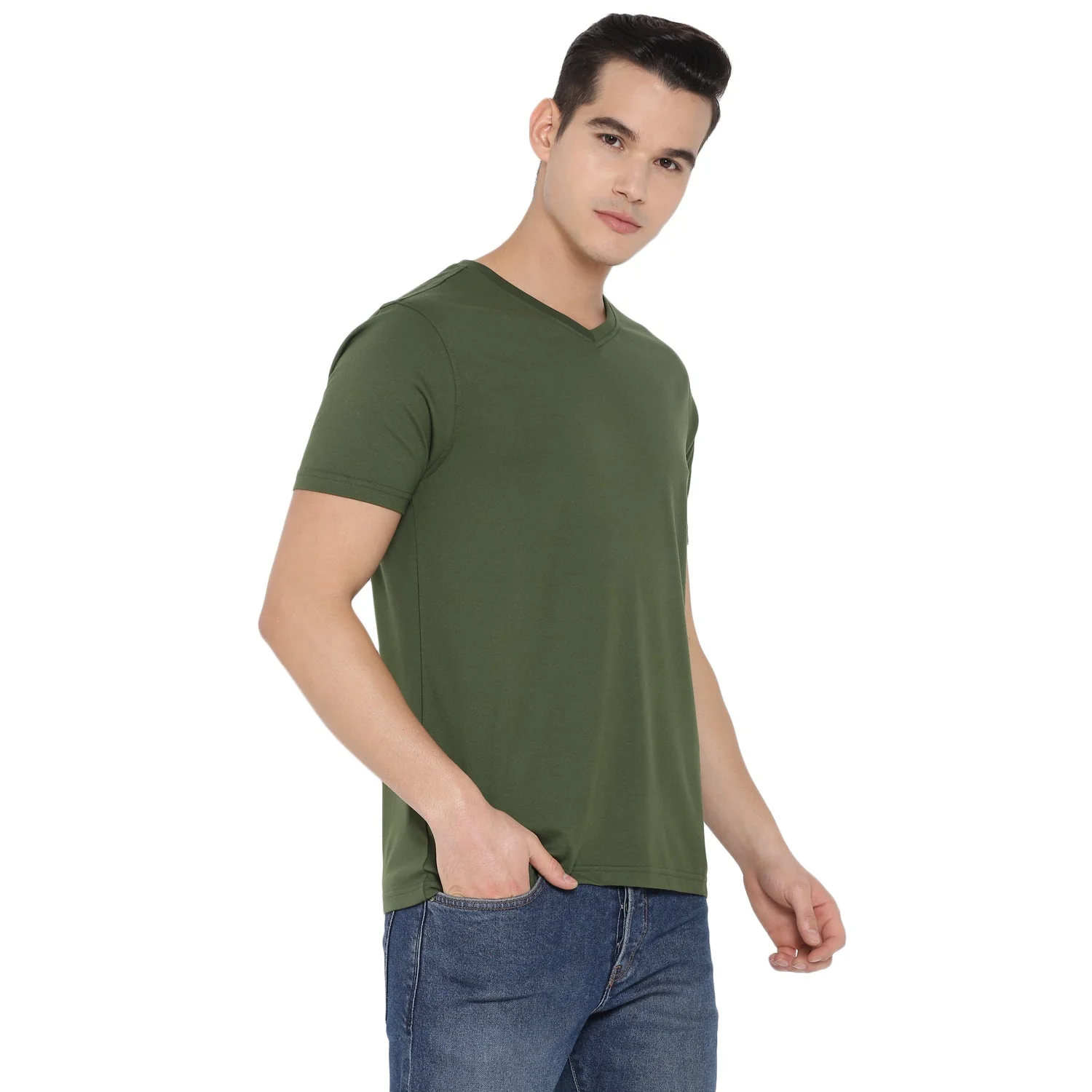 Red Chief Olive T-Shirt for Men O-8220052 124 - Image 6