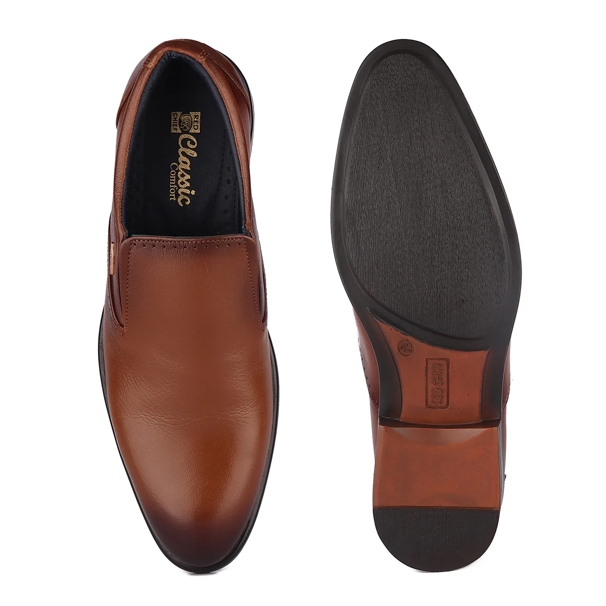 Red Chief Leather Low Ankle Slip On Tan Formal Shoes For Men |RC1945 006 - Image 10