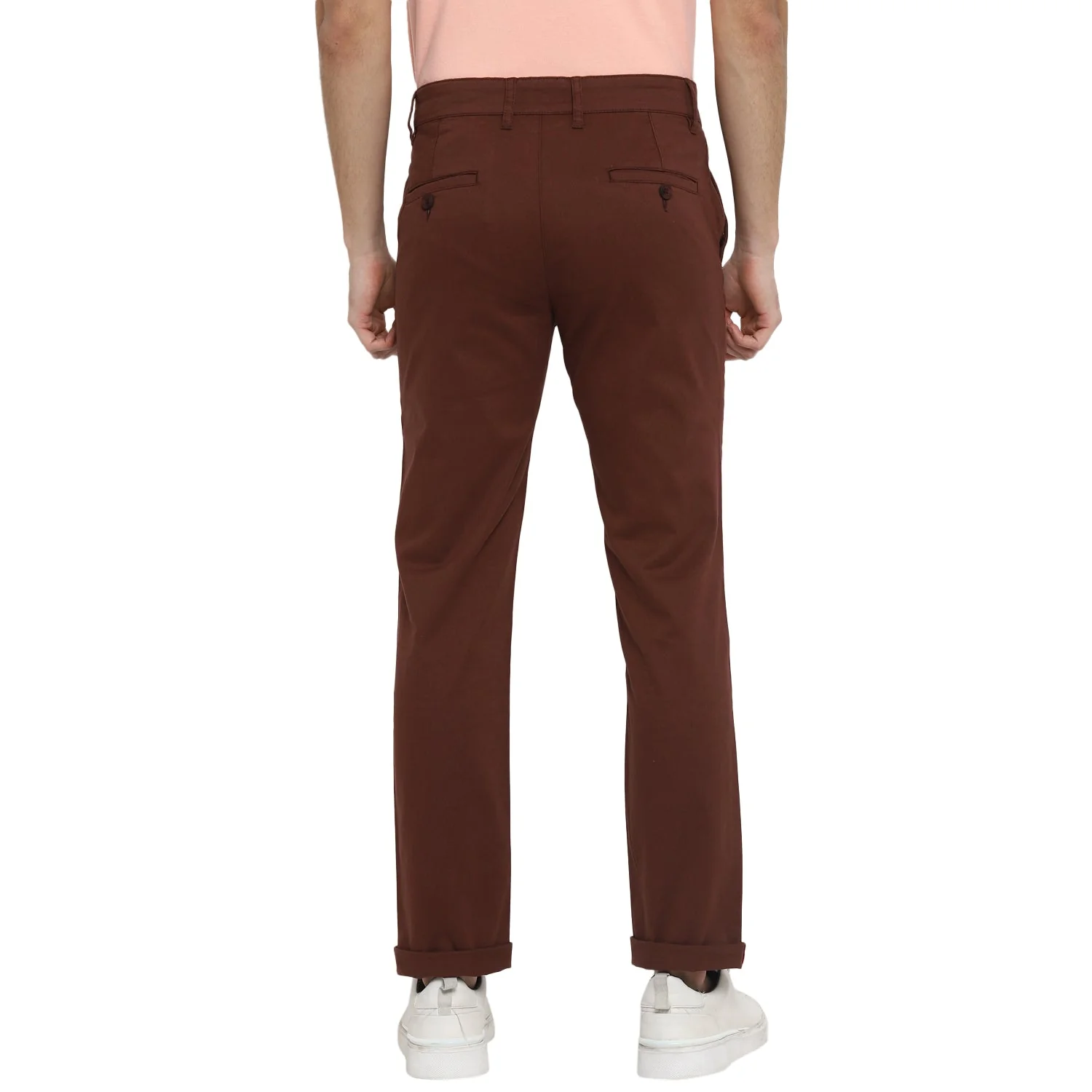 Red Chief Maroon Solid Trouser for Men T8560147 376 - Image 5