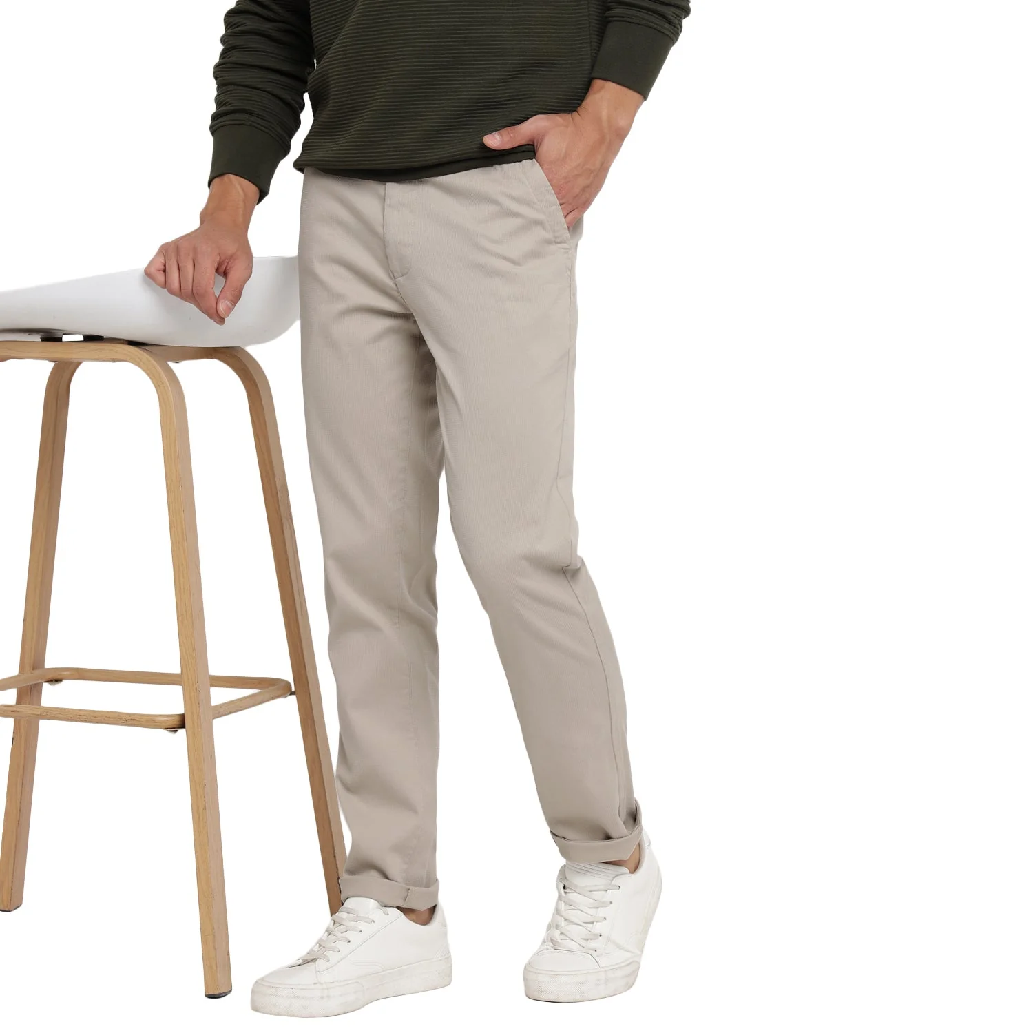 Red Chief Cream Trouser for Men T8560163 028 - Image 6