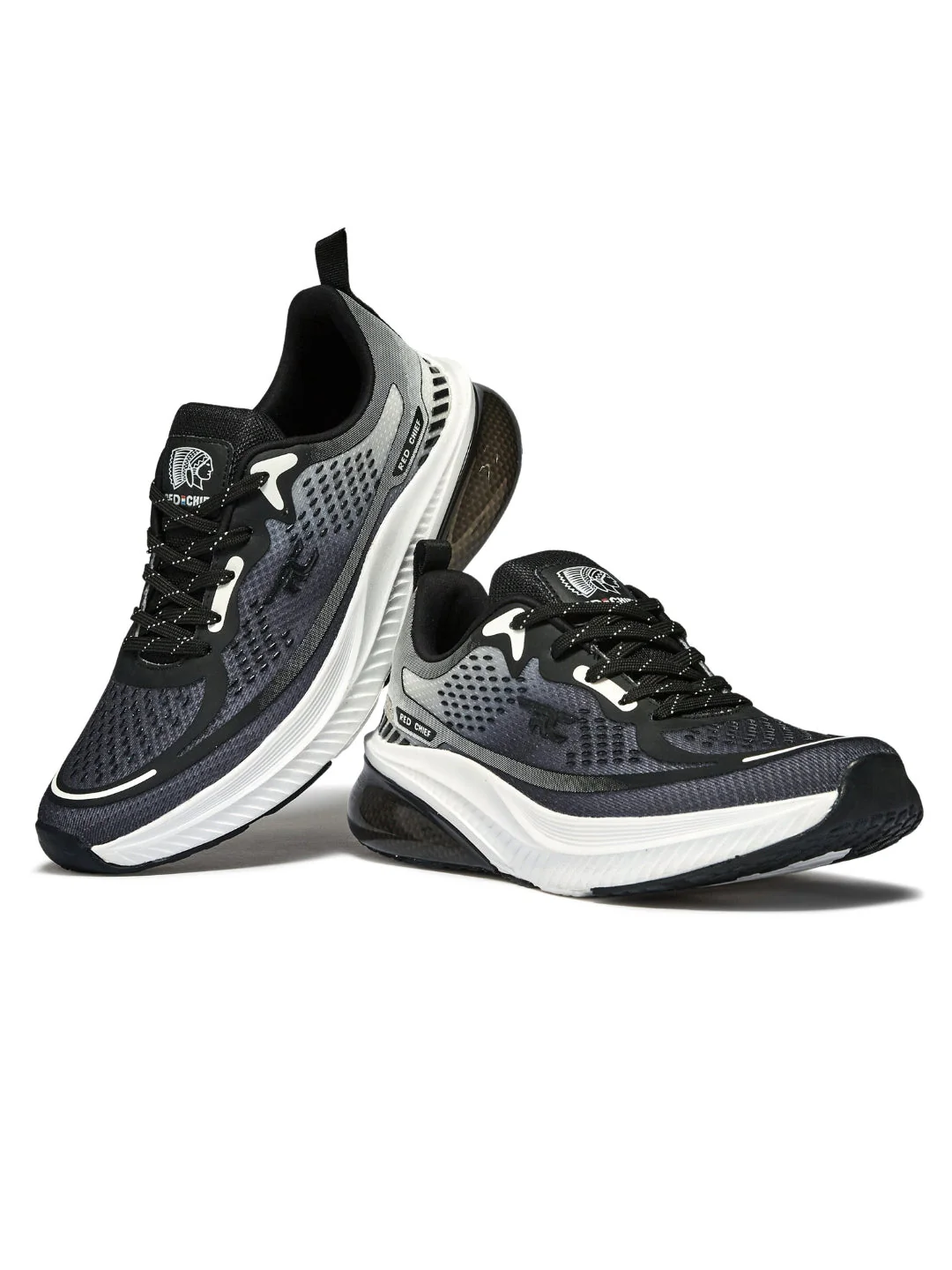 Red Chief Sports Black-White Running Shoes For Men R1704 F025 - Image 3