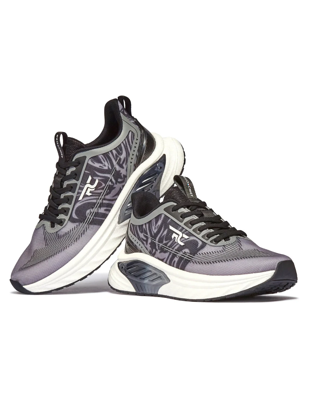 Red Chief Sports Black-Gray Running Shoes For Men R1708 F019 - Image 3