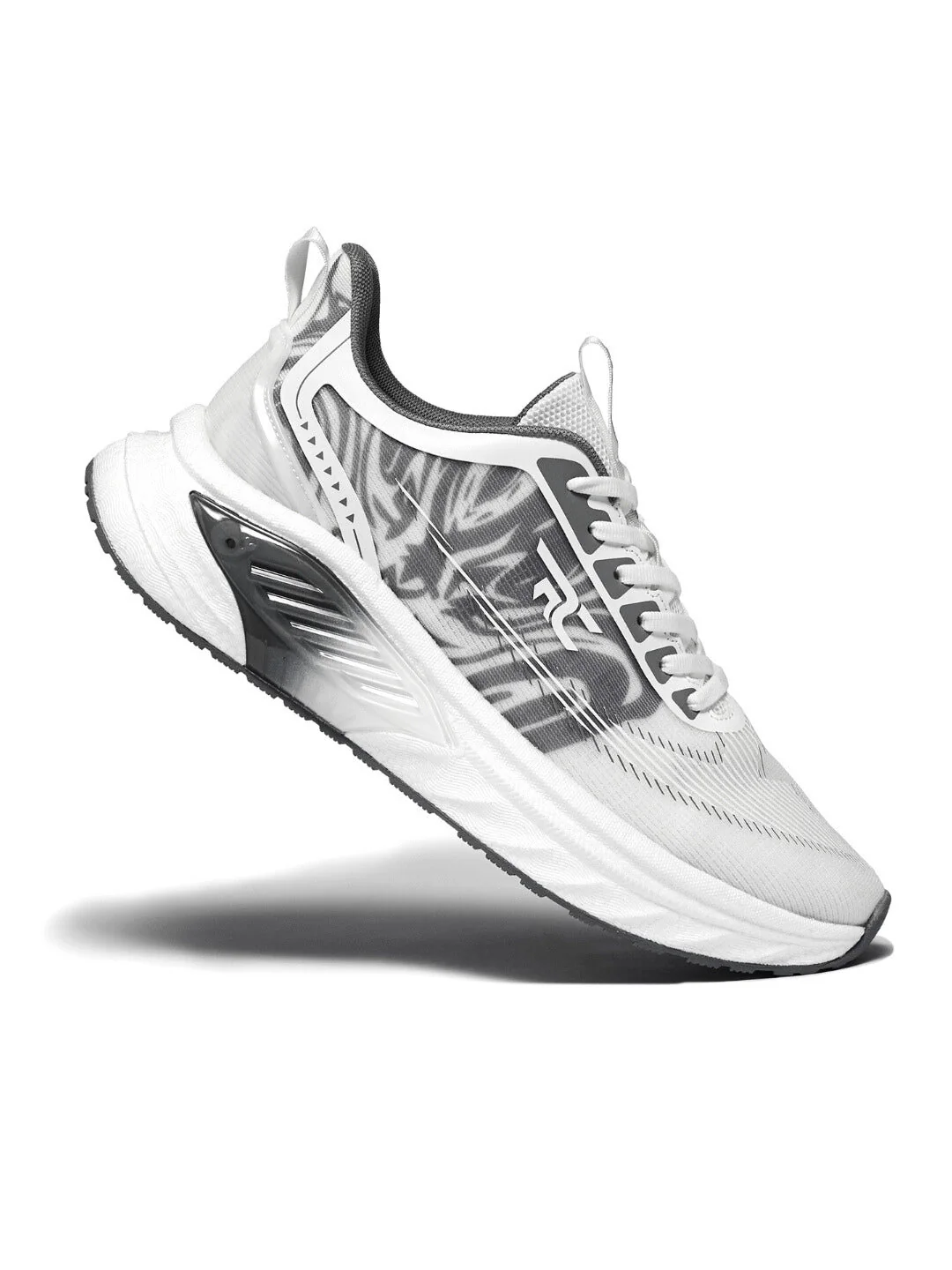 Red Chief Sports Gray-White Running Shoes For Men R1708 F039 - Image 5