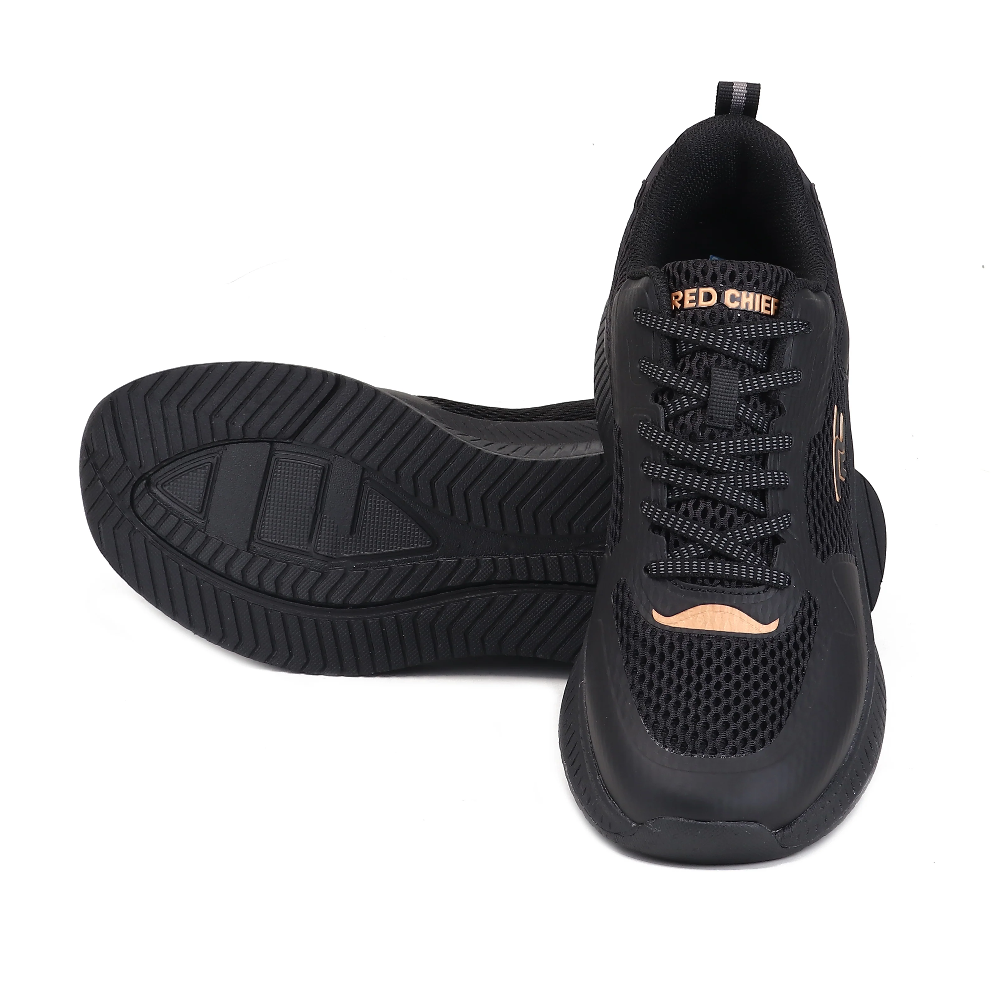 Red Chief Sports Black Running Shoes for Men R1729 001 - Image 2