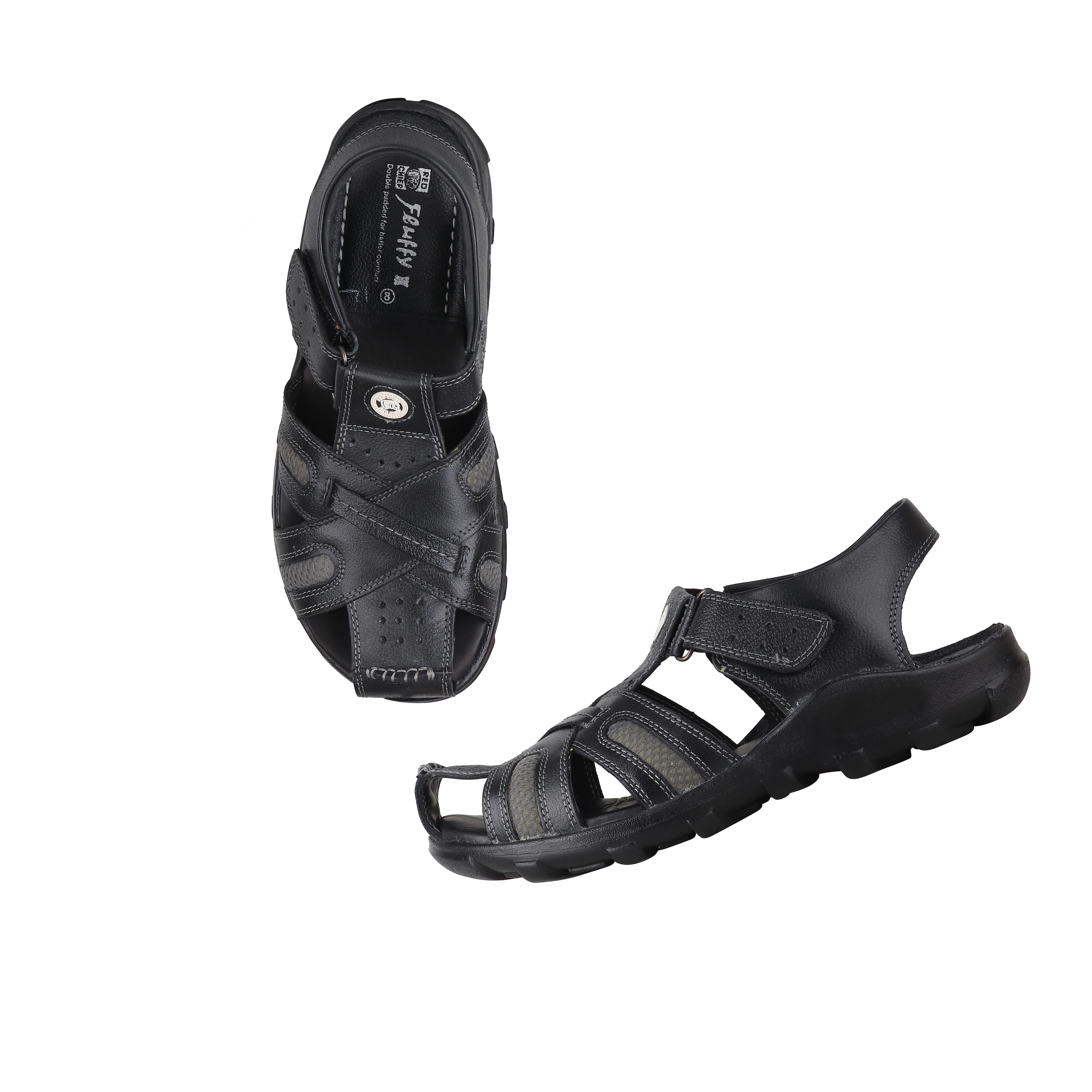 Red Chief Black Sandal for Men RC0317 045 - Image 3