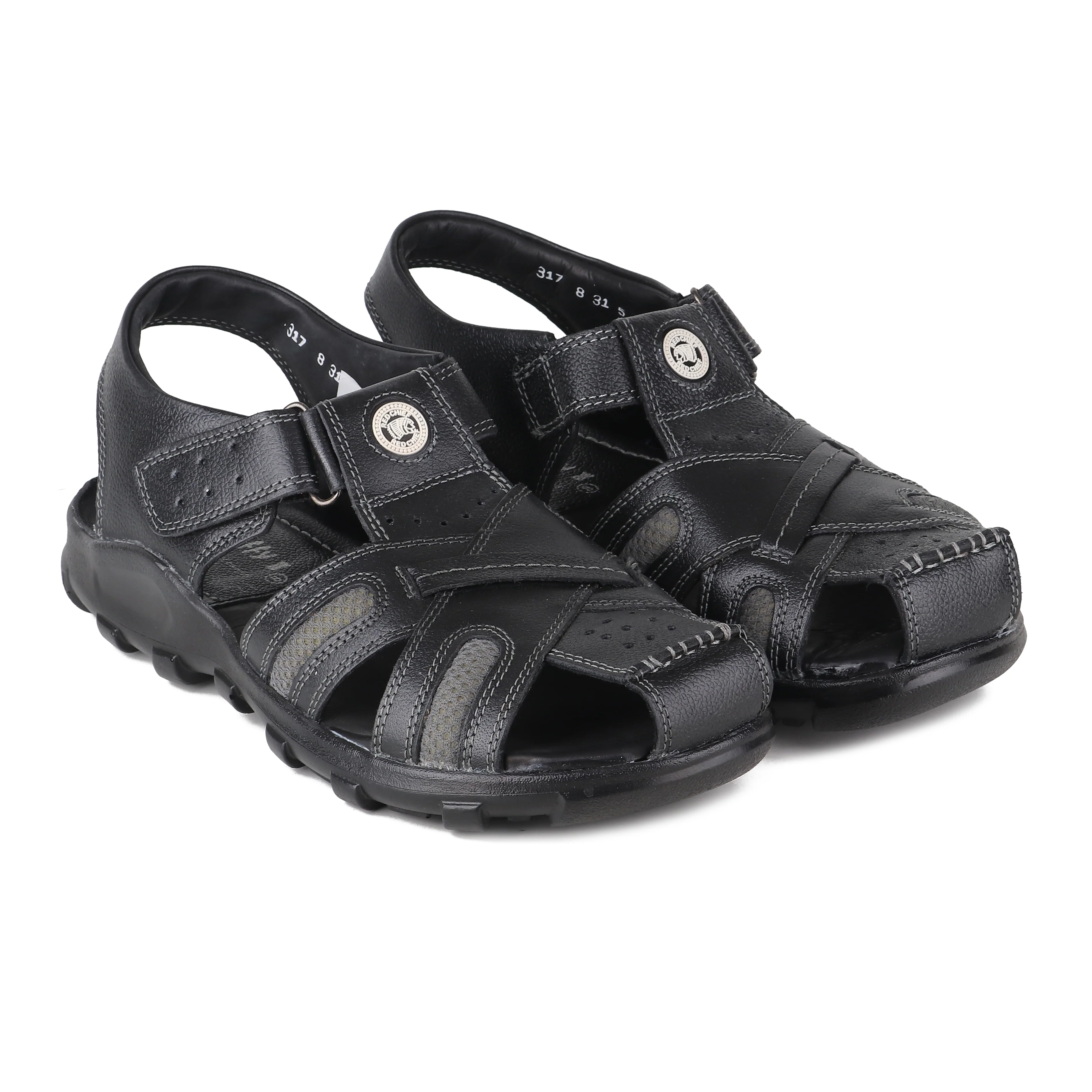 Red Chief Black Sandal for Men RC0317 045 - Image 5