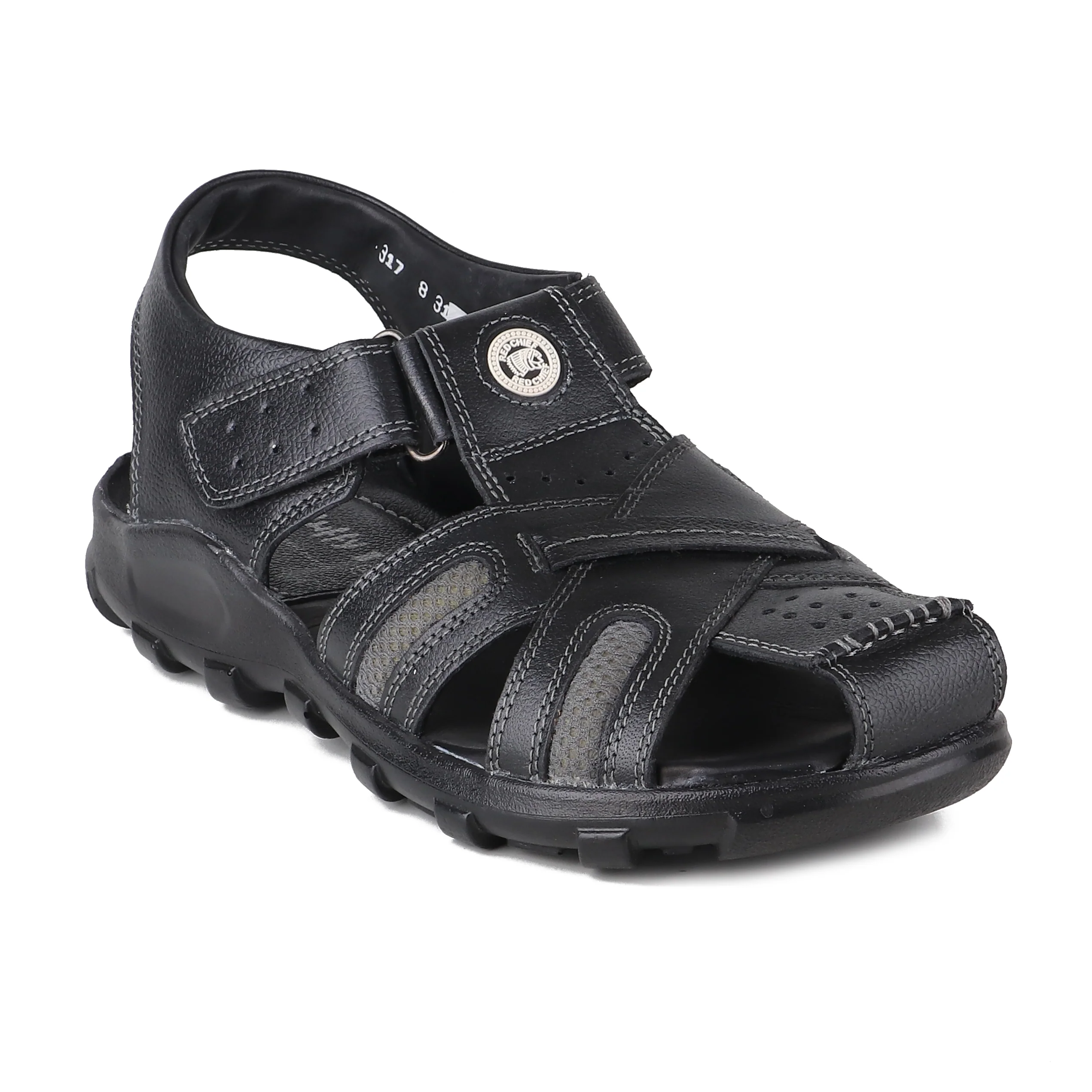 Red Chief Black Sandal for Men RC0317 045 - Image 7
