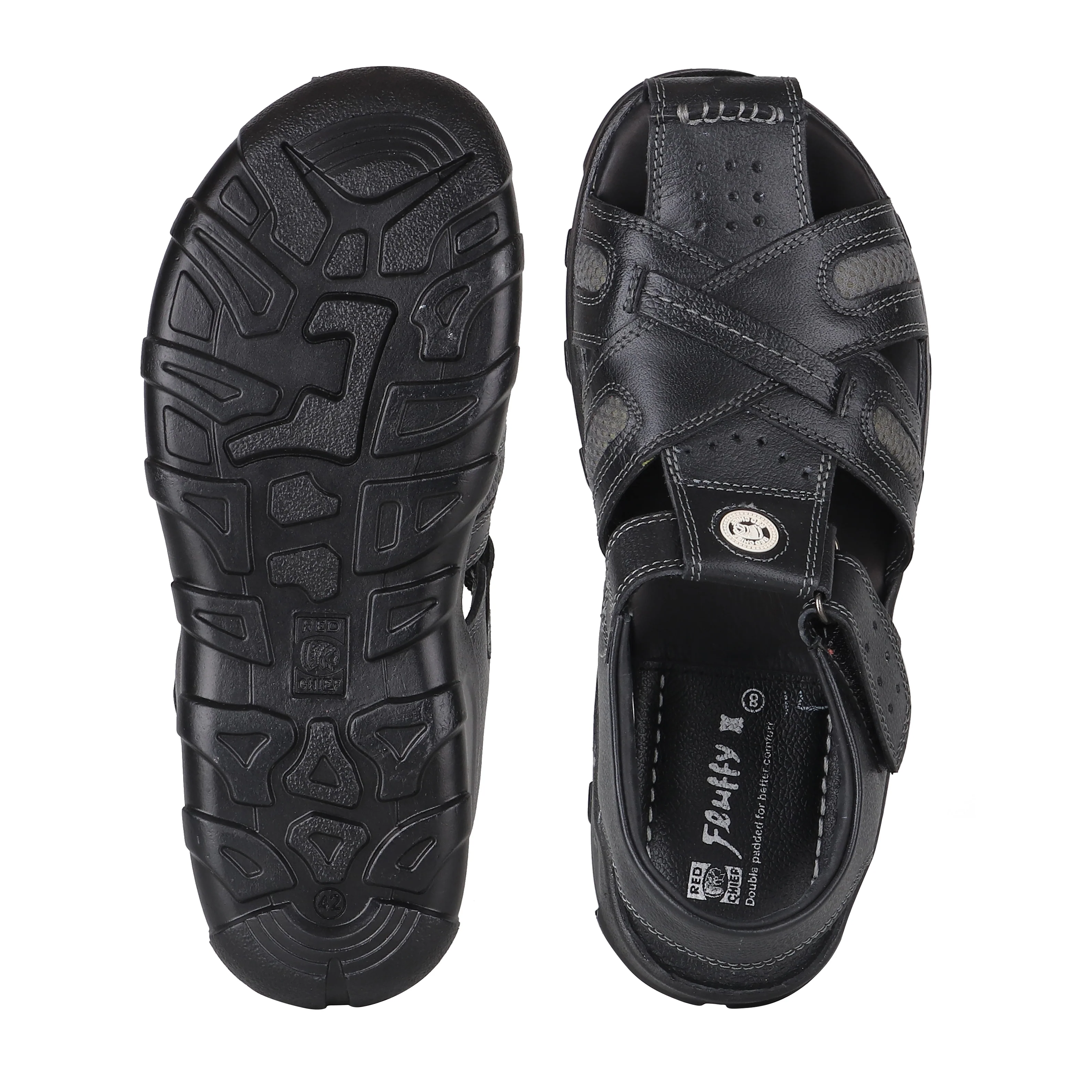 Red Chief Black Sandal for Men RC0317 045 - Image 9