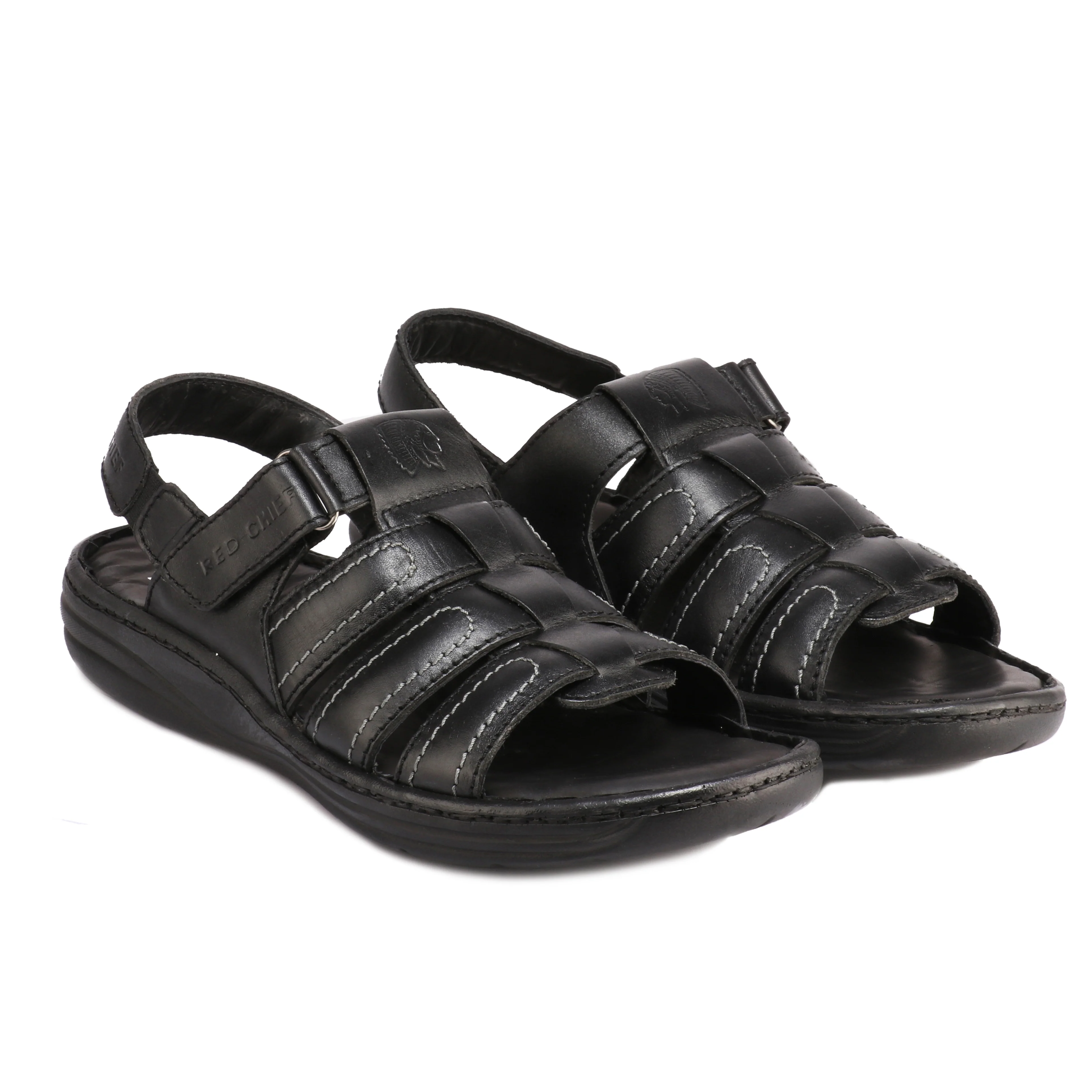 Red Chief Black Sandal for Men RC1086 001 - Image 2