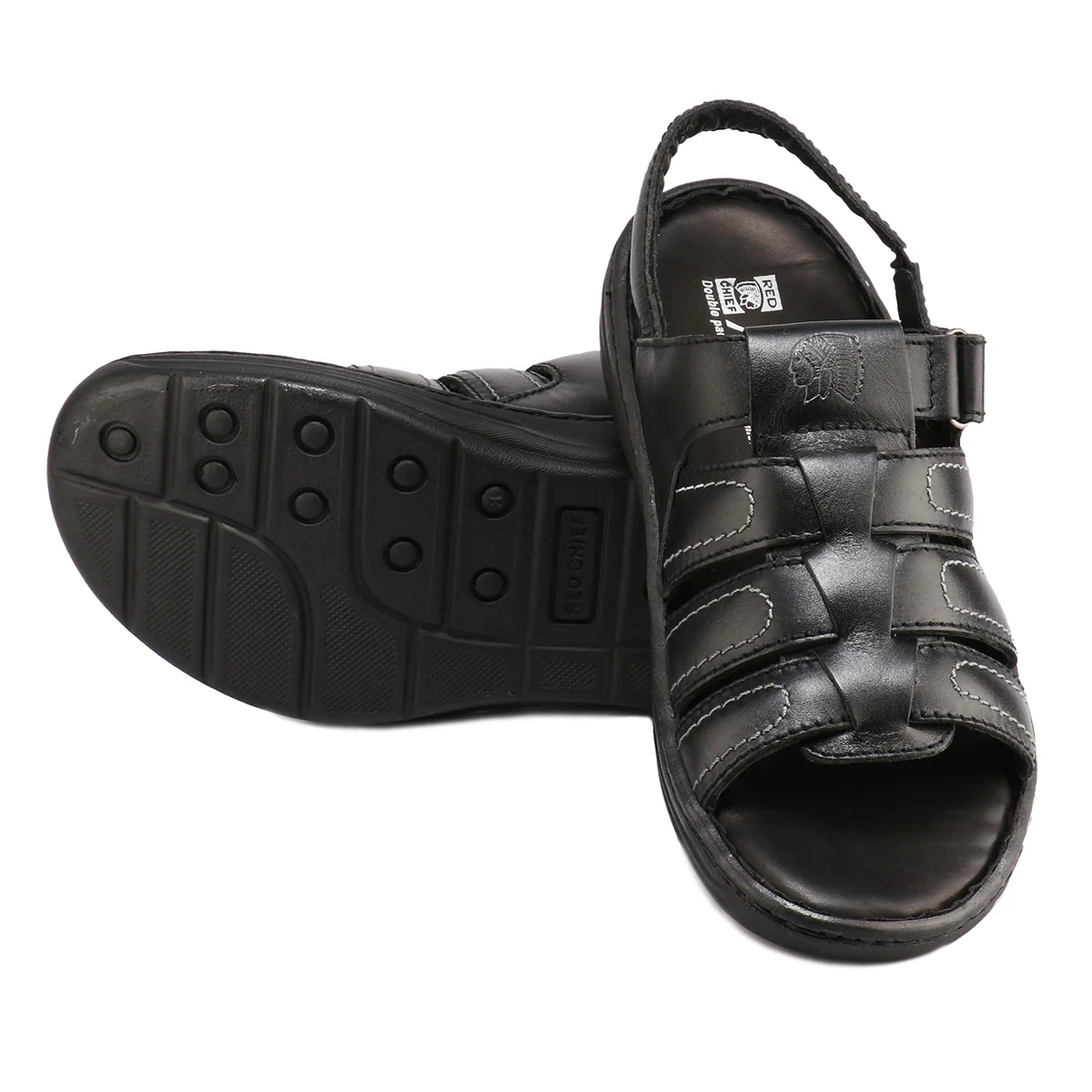 Red Chief Black Sandal for Men RC1086 001 - Image 3