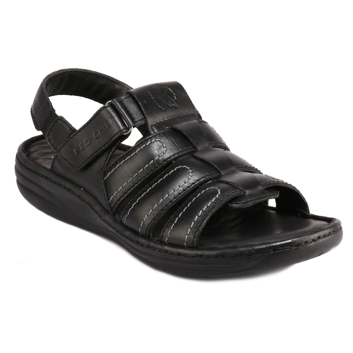 Red Chief Black Sandal for Men RC1086 001 - Image 9