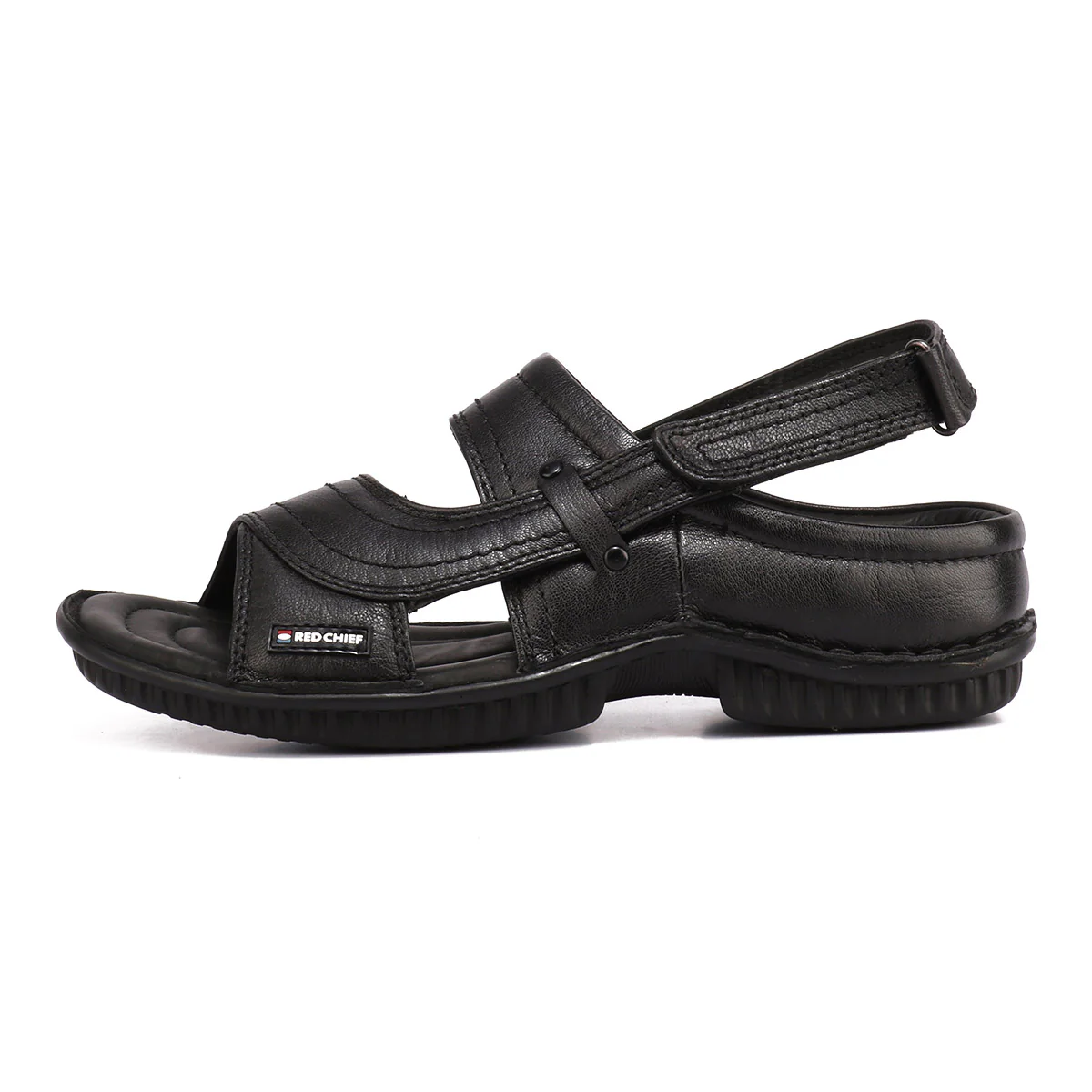 Red Chief Black Sandal for Men RC247N 001 - Image 6