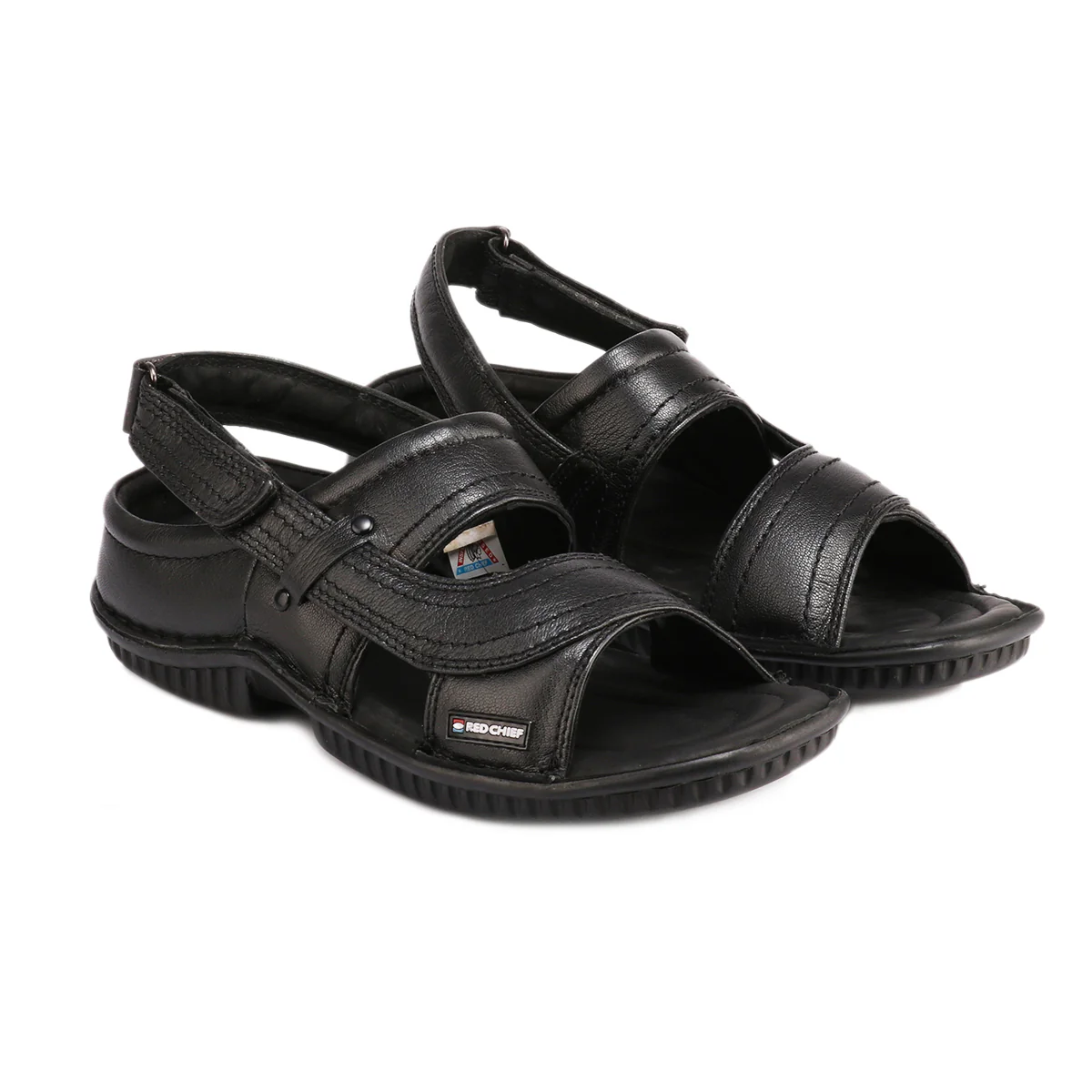 Red Chief Black Sandal for Men RC247N 001 - Image 7