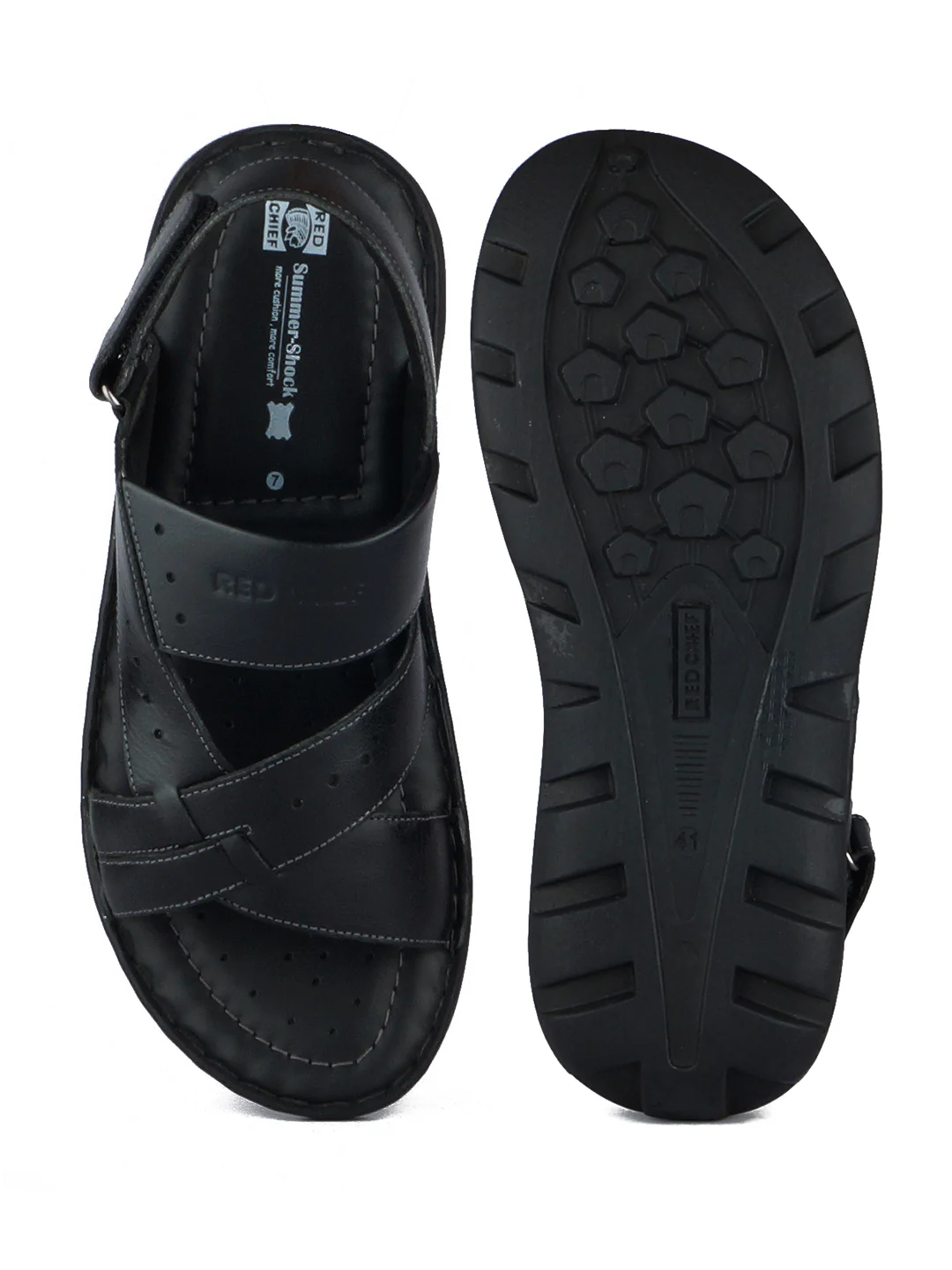Red Chief Black Sandal for Men RC3676 001 - Image 8