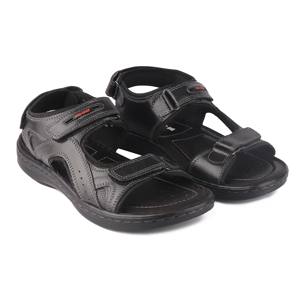 Red Chief Black Sandal for Men RC3681 001 - Image 4