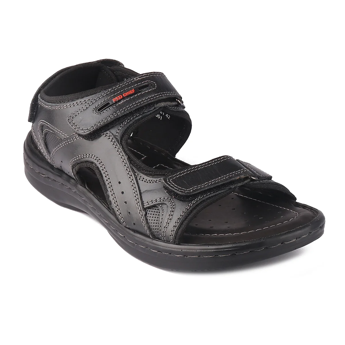 Red Chief Black Sandal for Men RC3681 001 - Image 6