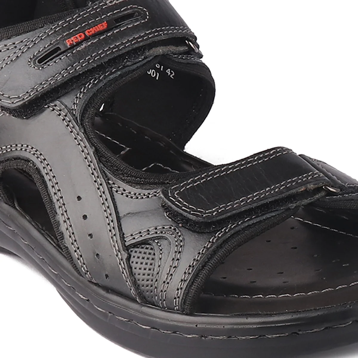 Red Chief Black Sandal for Men RC3681 001 - Image 7